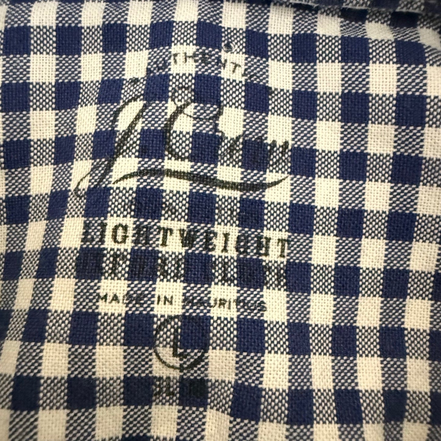 J.Crew Mens Large Lightweight Cotton Gingham Button Down Shirt Blue Long Sleeve