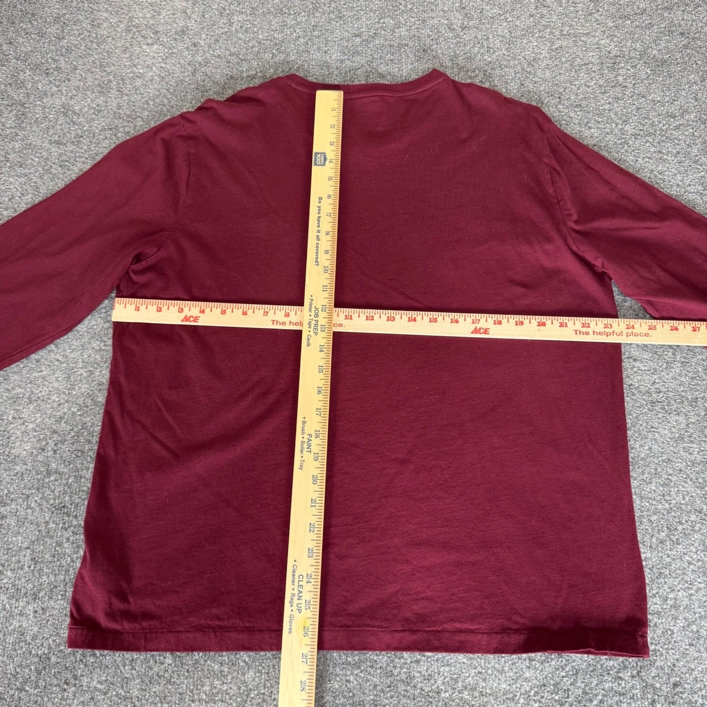 Polo Ralph Lauren Mens XL Slim Fit Long Sleeve T-Shirt Maroon Cotton Casual Tee