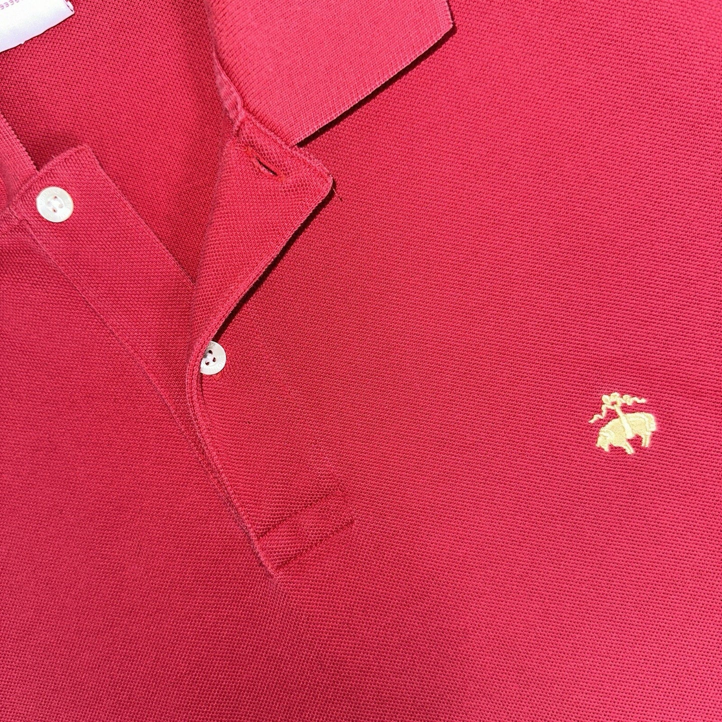 Brooks Brother 346 Polo Shirt Mens XL Red Solid Short Sleeve Cotton Casual Adult