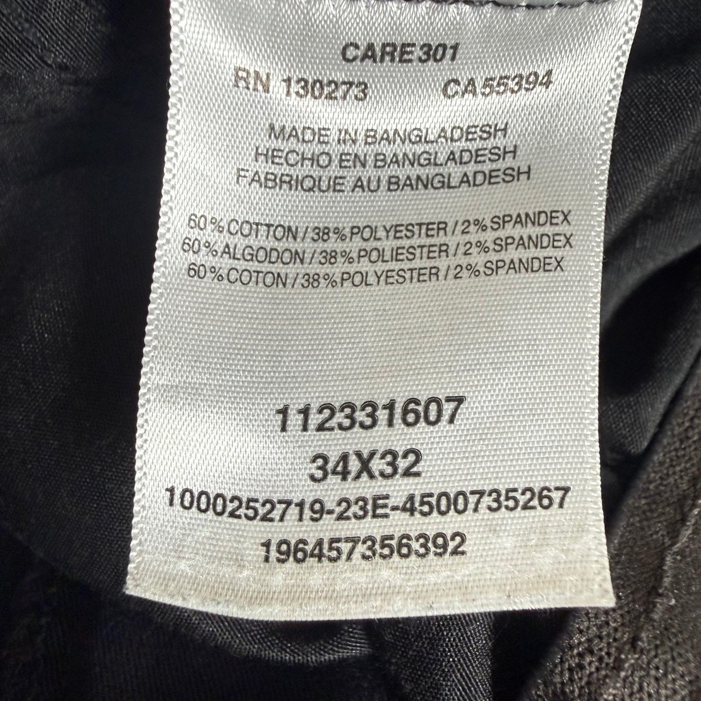 Lee Extreme Motion MVP Mens Slim Fit Chino Pants Black 34x32 Stretch Casual
