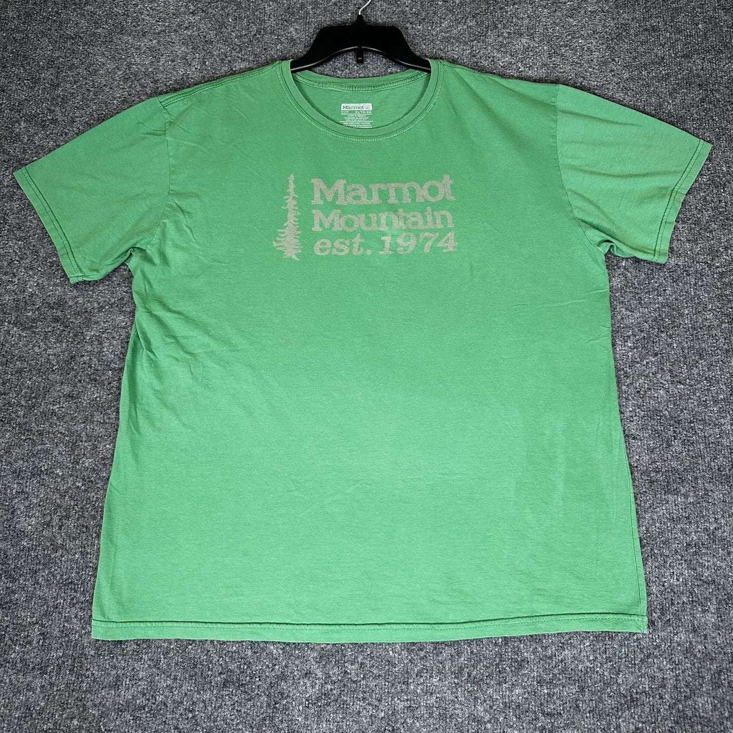 Marmot T-Shirt Mens XL Green Short Sleeve Outdoors Gorpcore Casual Adult