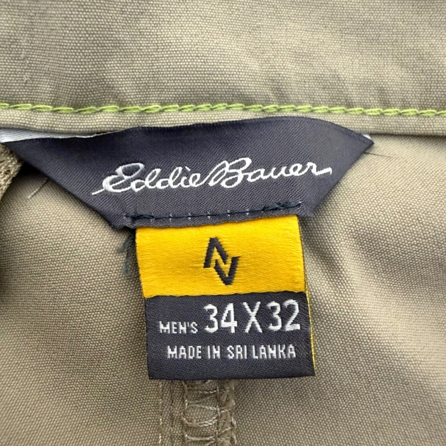 Eddie Bauer Travex Pants Mens 34x27 Beige Stretch Outdoor Hiking Travel Casual