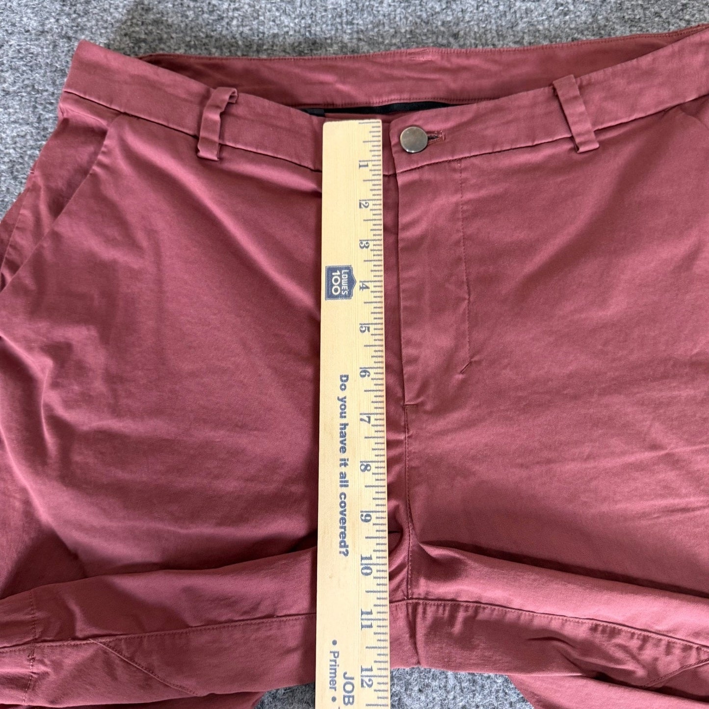 Lululemon Commission Short Mens 32 Burgundy Chino Flat Front Casual Golf Comfort
