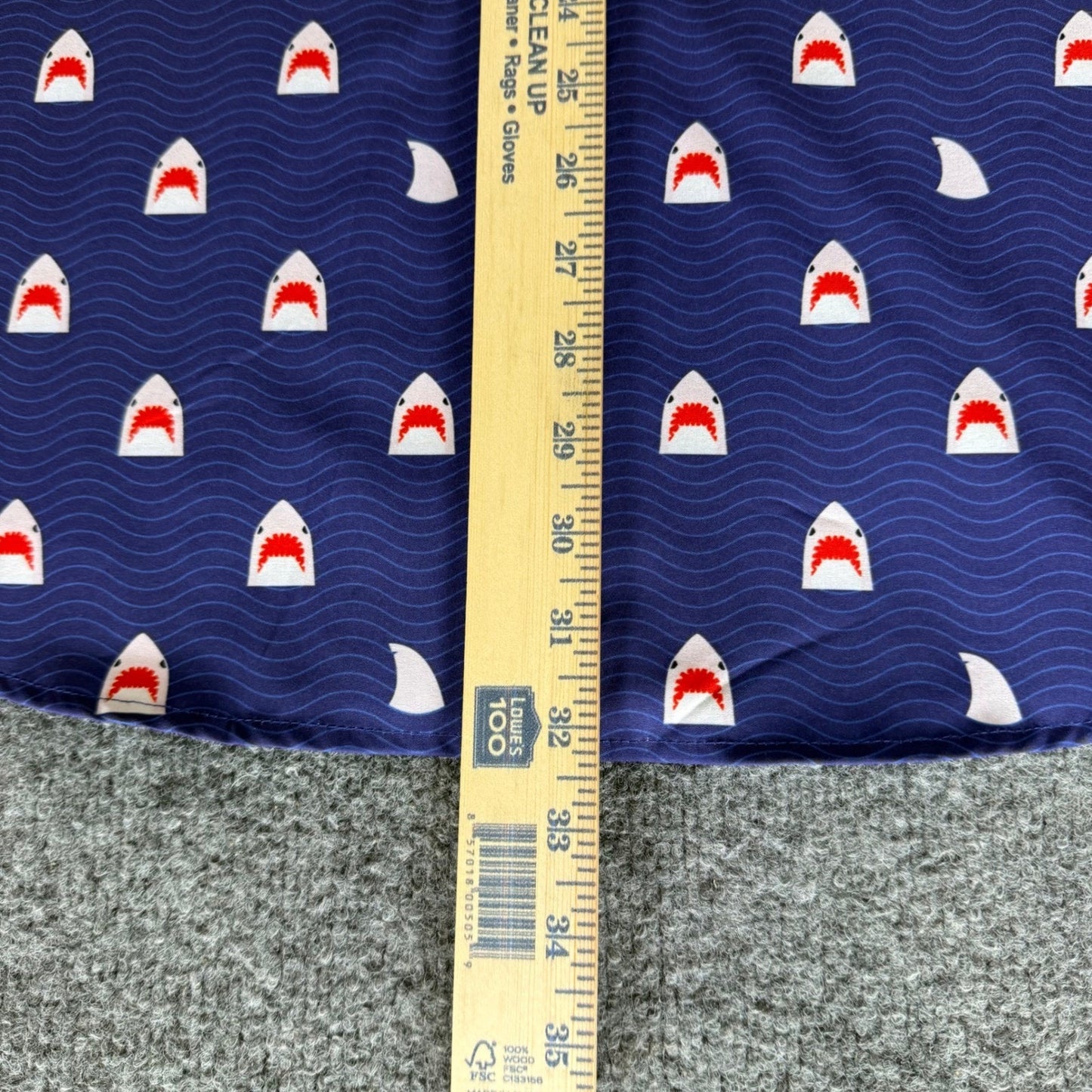 RSVLTS Shirt Mens XXL Blue Shark Print Short Sleeve Button Down KUNUFLEX Casual