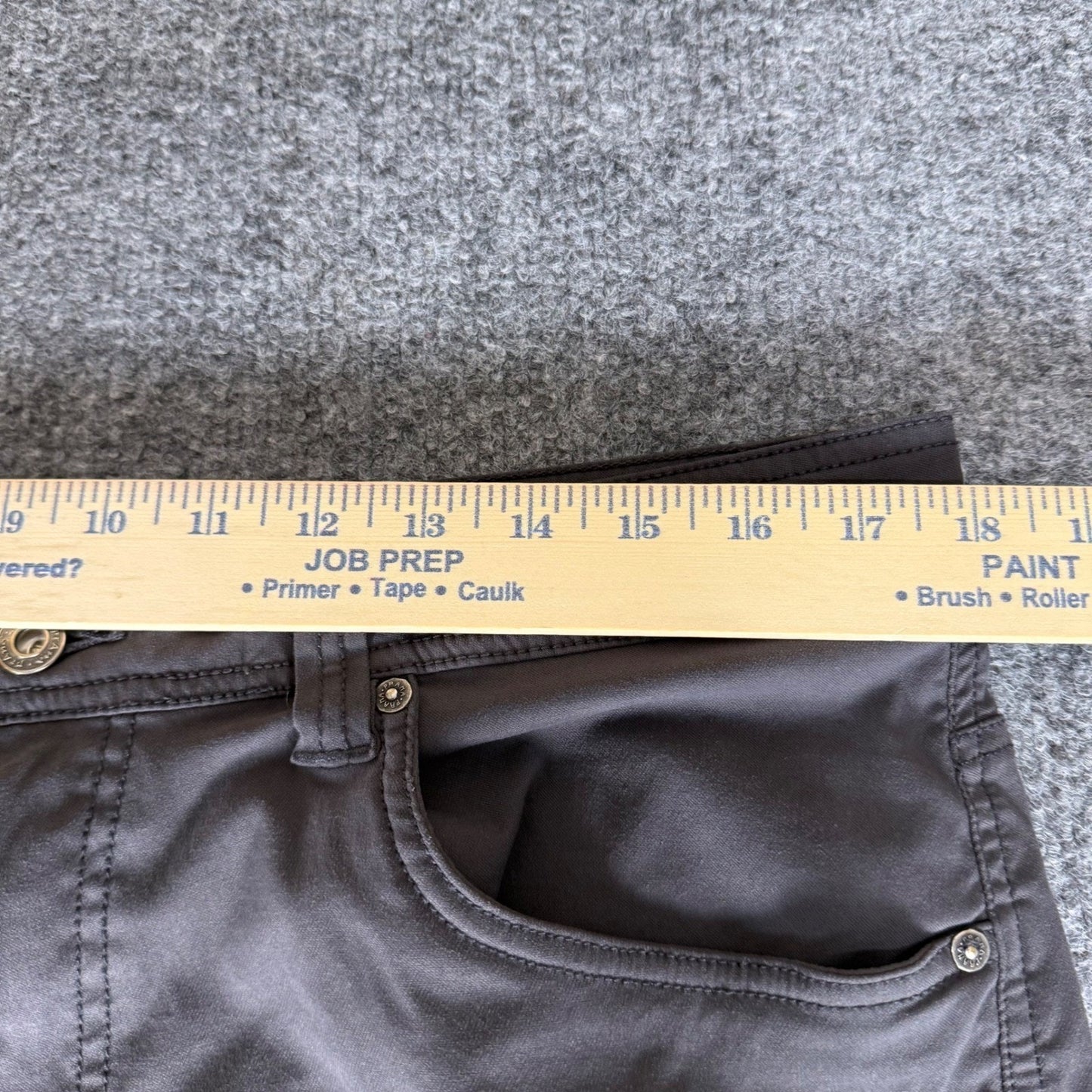 prAna Brion Shorts Mens 36 Gray Stretch Hiking Outdoor Travel Climbing Trail