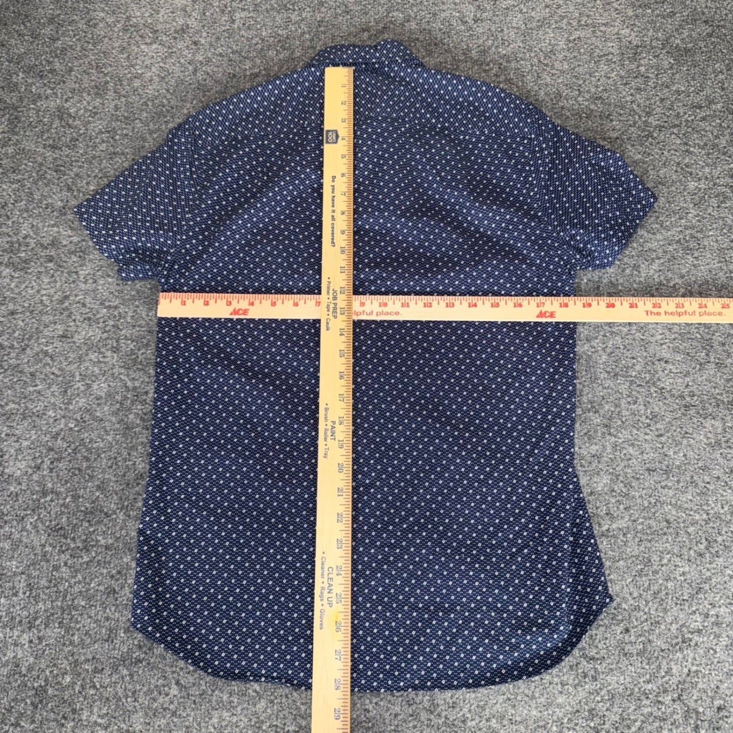 J.Crew Mens Navy Blue Geometric Diamond Print Cotton Short Sleeve Shirt Small