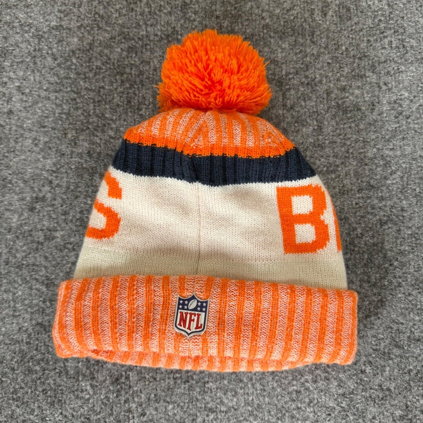New Era Denver Broncos NFL Beanie Knit Pom Hat Orange One Size Winter Football