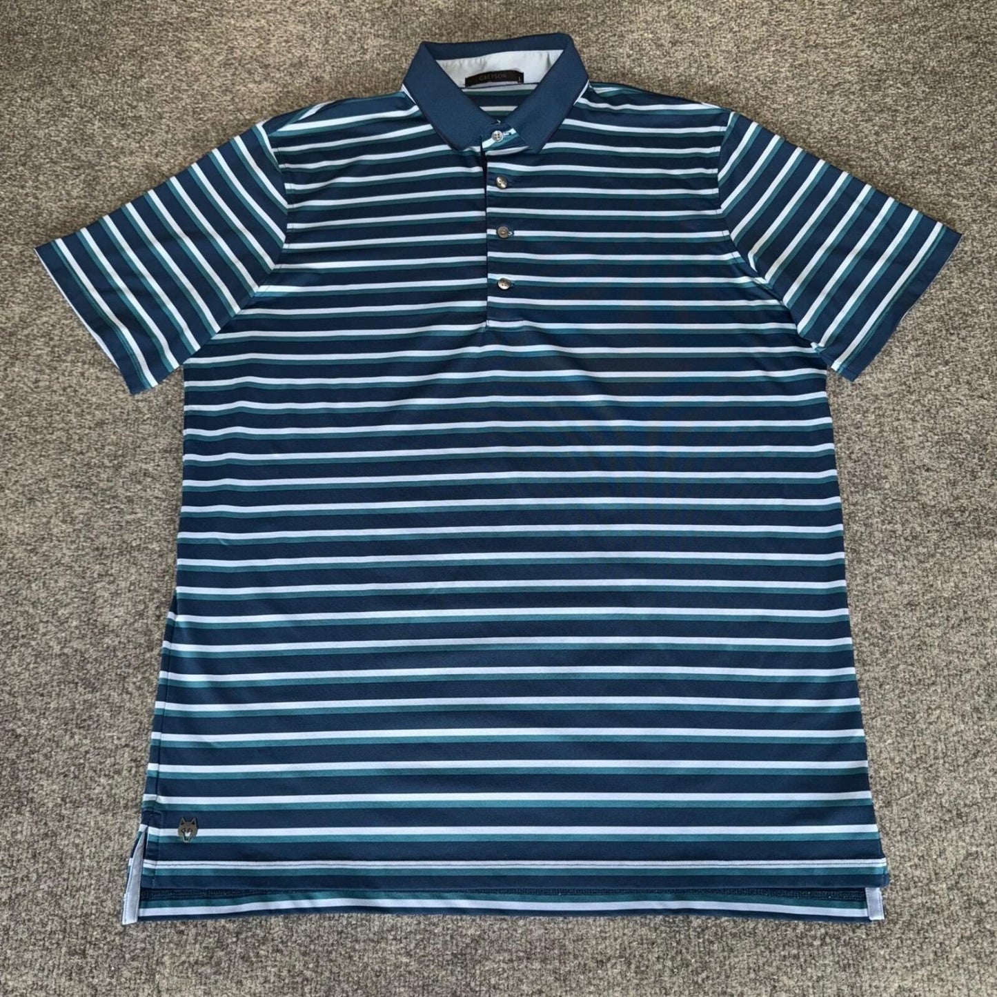 Greyson Golf Polo Shirt Mens L Striped Lightweight Short Sleeve Performance Top