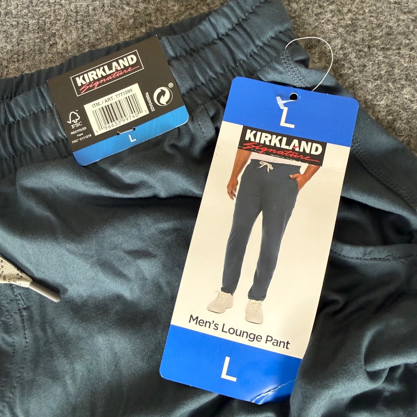 Kirkland Signature Mens Large Blue Lounge Pants NWT Soft Pajama Casual Comfort