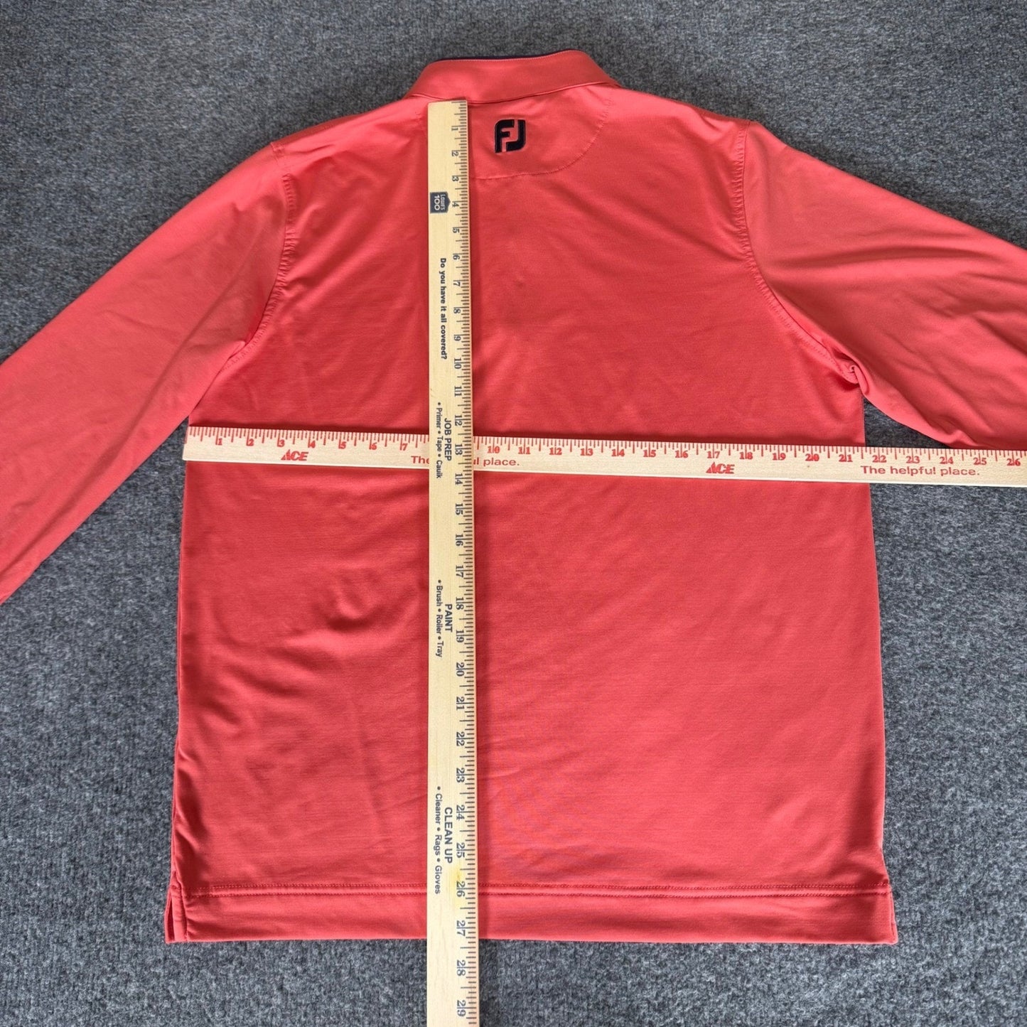 FootJoy FJ 1/4 Zip Pullover Mens Medium Coral Golf Sweater Lightweight Stretch