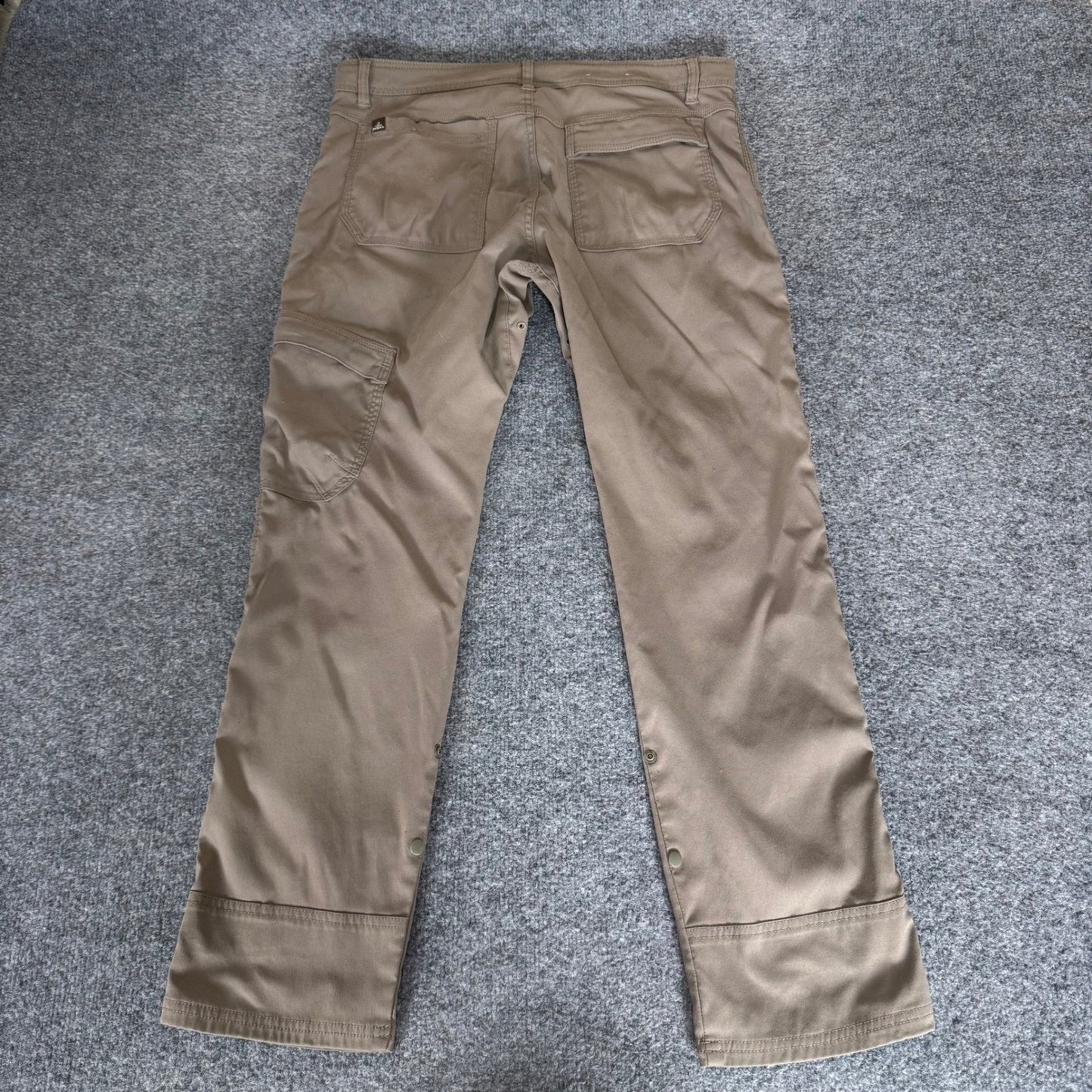prAna Stretch Zion Pants Mens 33x30 (34x29) Beige Cargo Hiking Outdoor Gorpcore