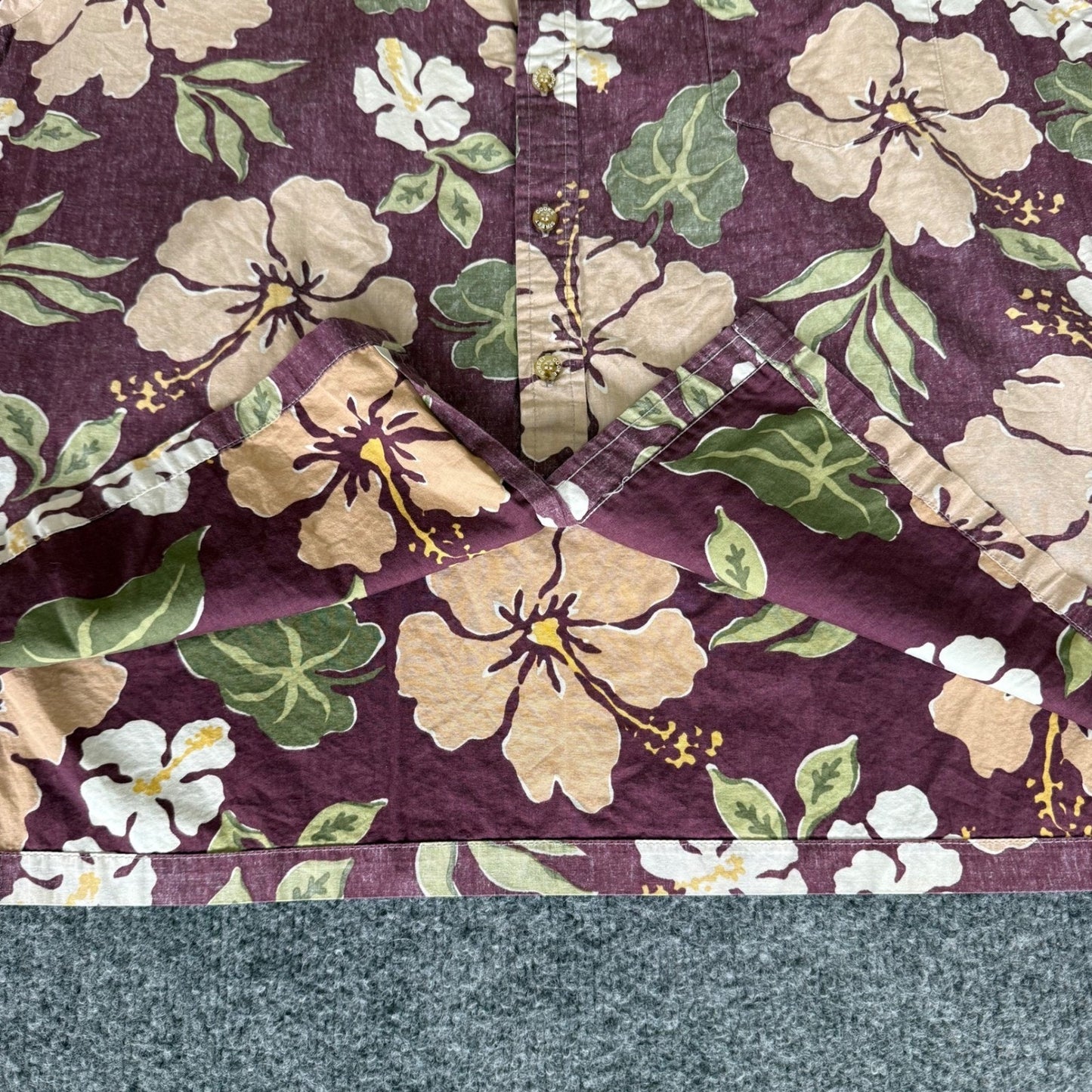 Cooke Street Hawaiian Shirt Mens L Floral Aloha Reverse Print Button Up Vacation