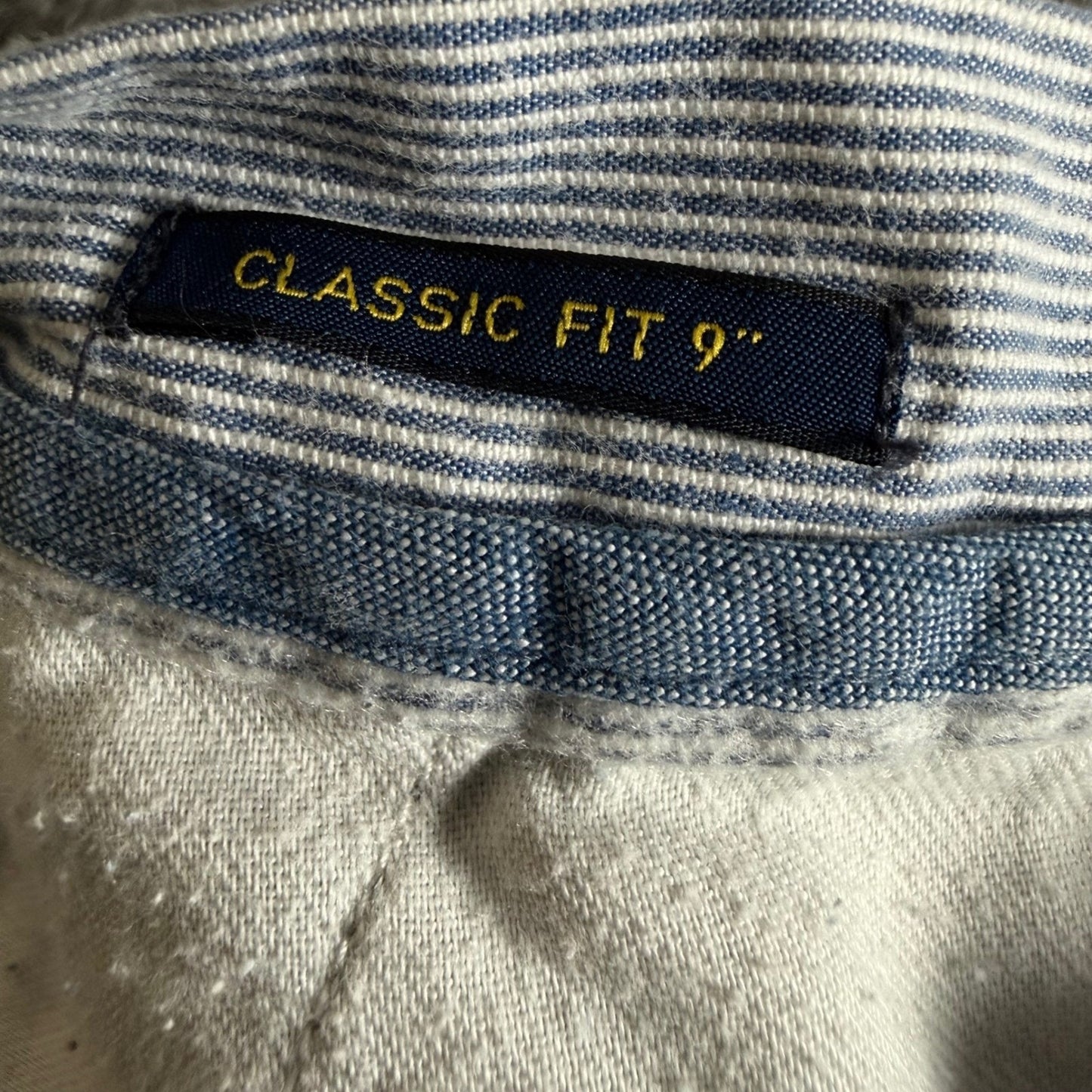 Polo Ralph Lauren Seersucker Shorts Mens 38 Blue Striped AOP Pony Embroidered