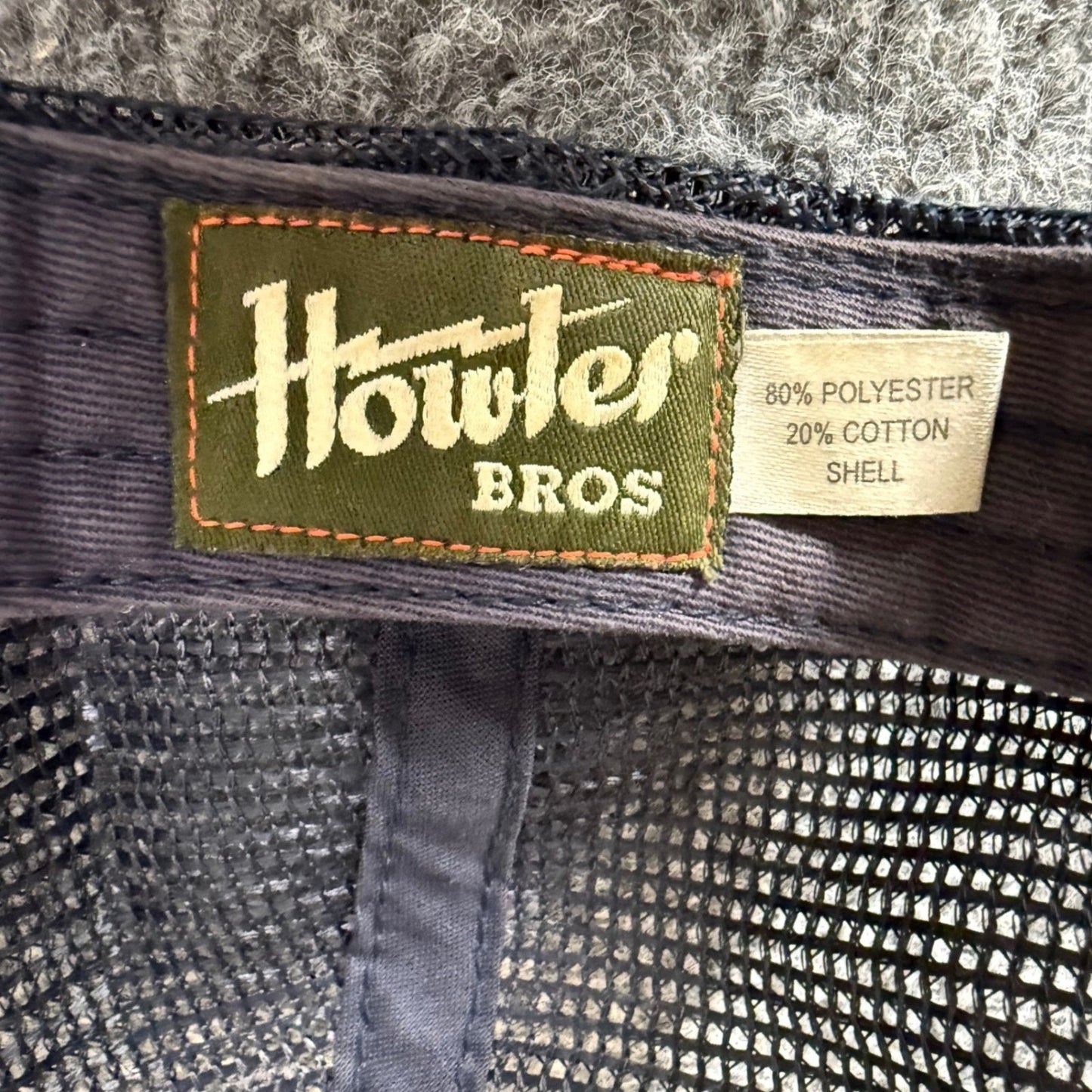 Howler Bros Mens Trucker Hat Navy Blue Tan Retro Logo Snapback Mesh Cap Outdoor