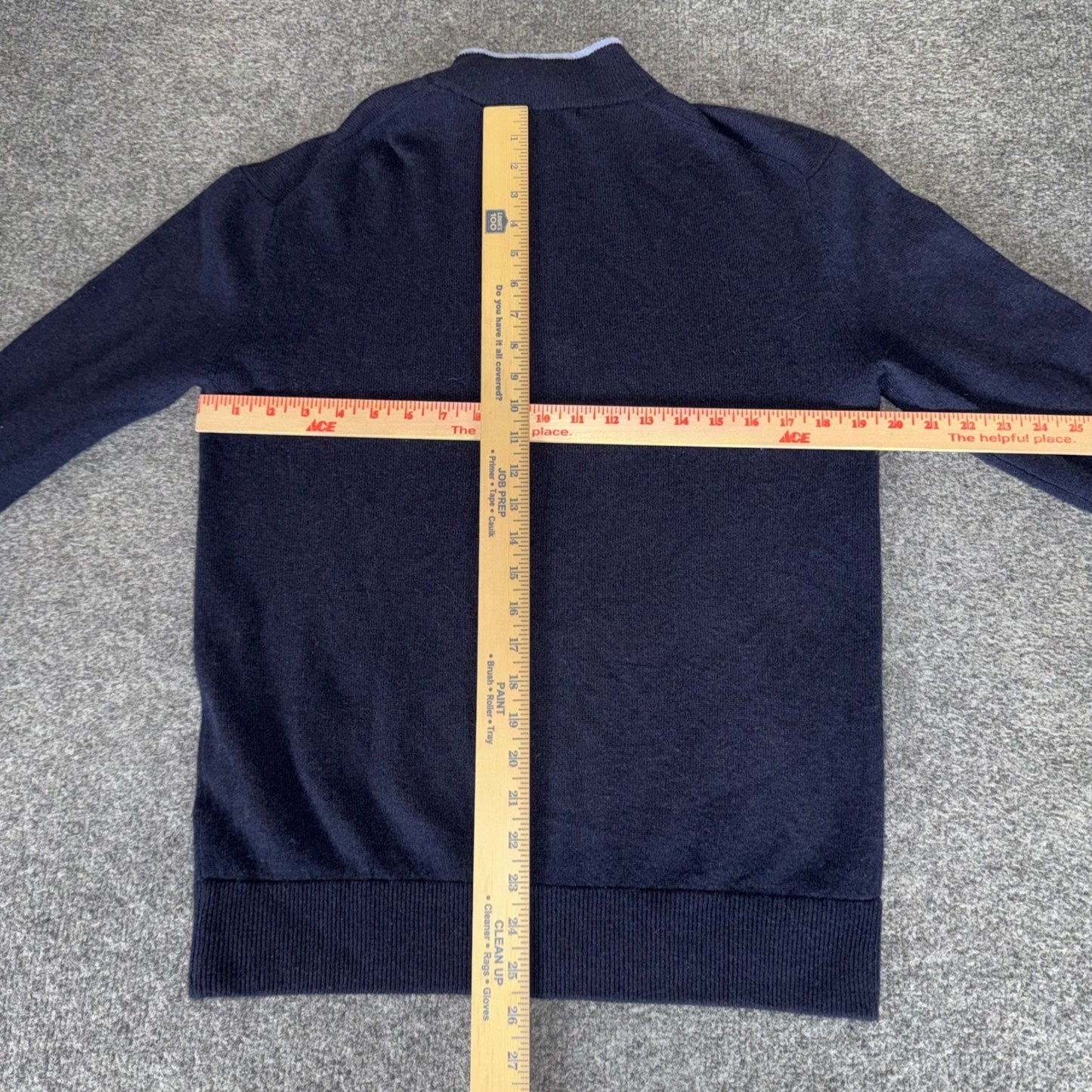 Greyson Mens Small Navy Blue Wool Cashmere 1/4 Zip Sweater Golf Knit Pullover