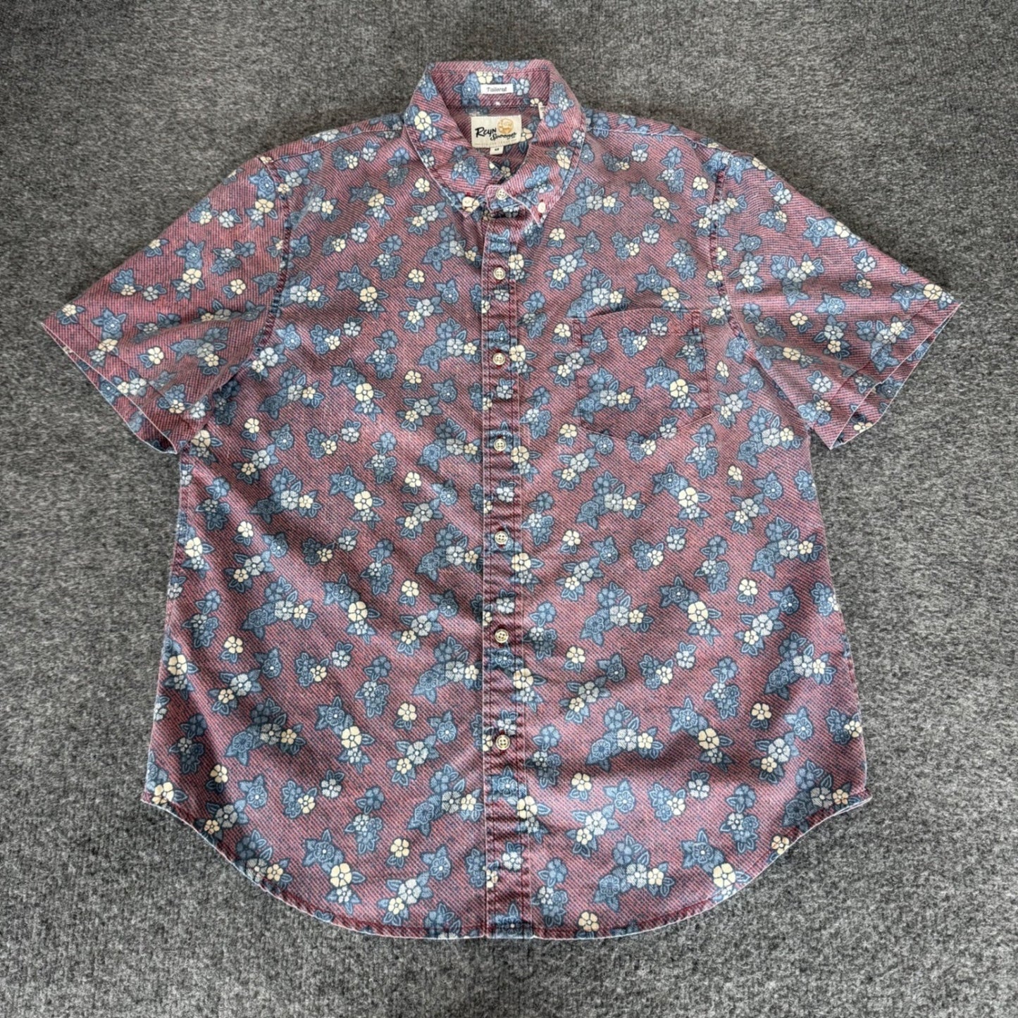 Reyn Spooner Mens Medium Floral AOP Button Down Shirt Short Sleeve Aloha Resort