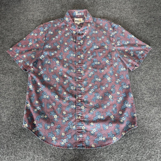 Reyn Spooner Mens Medium Floral AOP Button Down Shirt Short Sleeve Aloha Resort