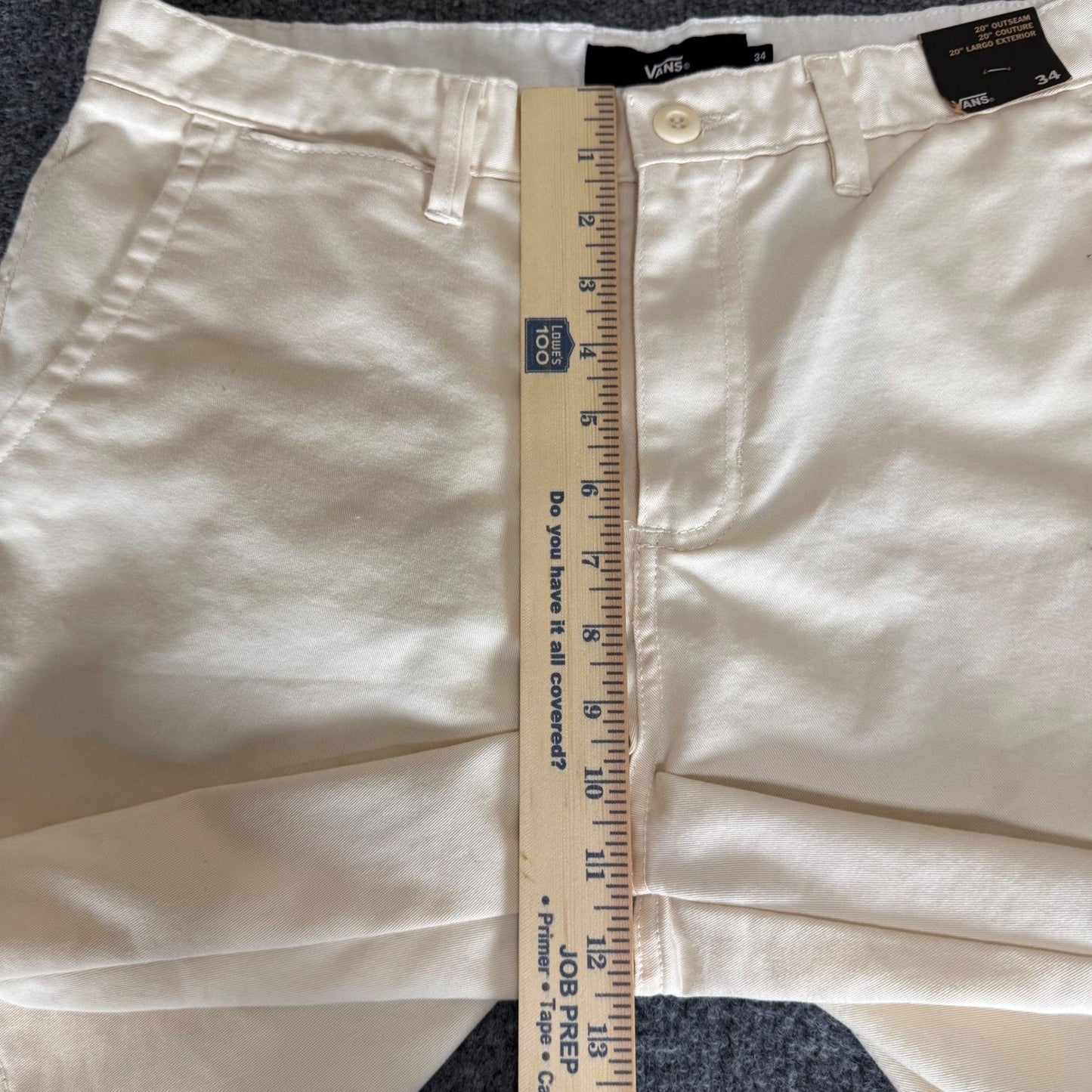 Vans Chino Short Men 34 Beige Flat Front Casual Skate Grunge Streetwear Everyday