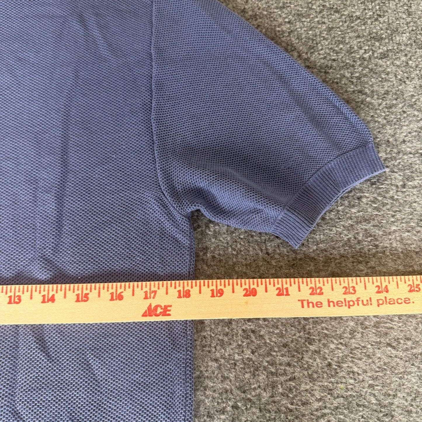 Orlebar Brown Men Large Blue Textured Knit Cotton Polo Shirt Short Sleeve Casual
