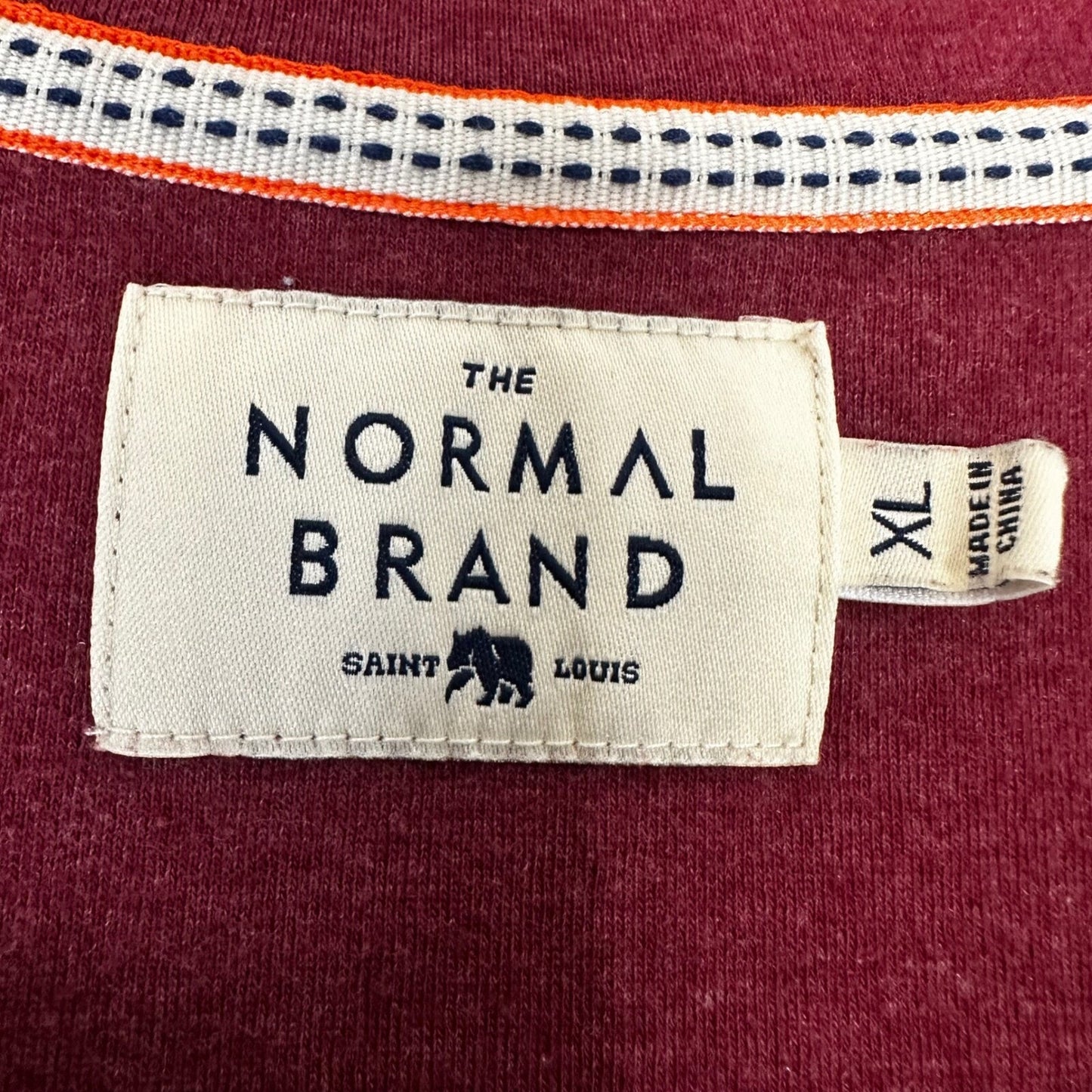 The Normal Brand Henley Shirt Mens XL Red Long Sleeve Cotton Casual Pullover Top