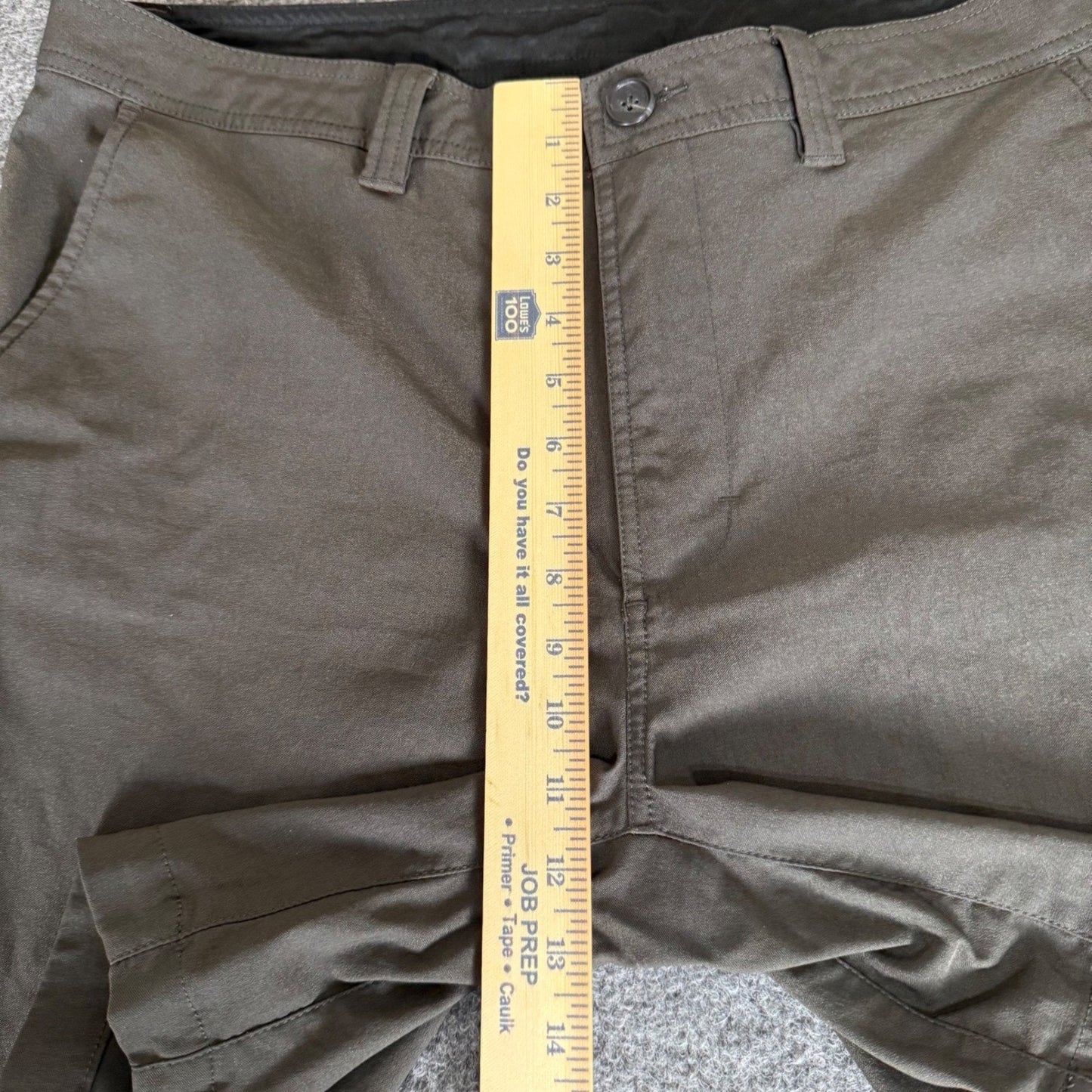 prAna Mens Shorts Size 36 Olive Stretch Hiking Outdoor Casual Lightweight Trail
