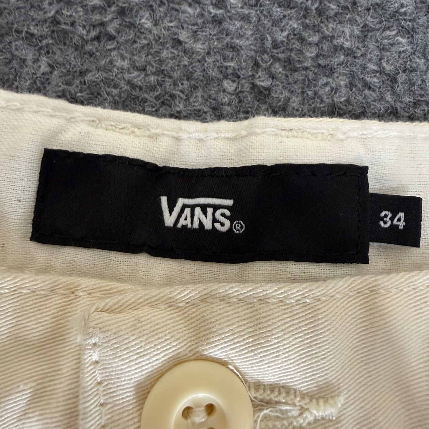 Vans Chino Short Men 34 Beige Flat Front Casual Skate Grunge Streetwear Everyday