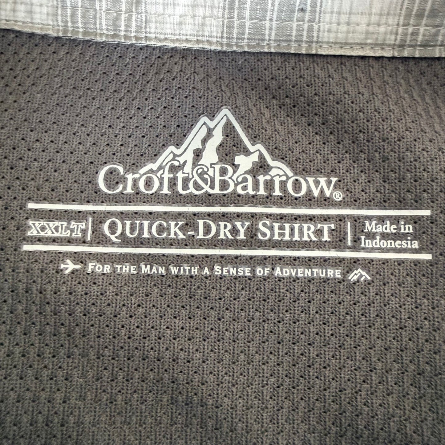 Croft & Barrow Mens XXLT Quick Dry Plaid Short Sleeve Button Up Shirt Outdoor