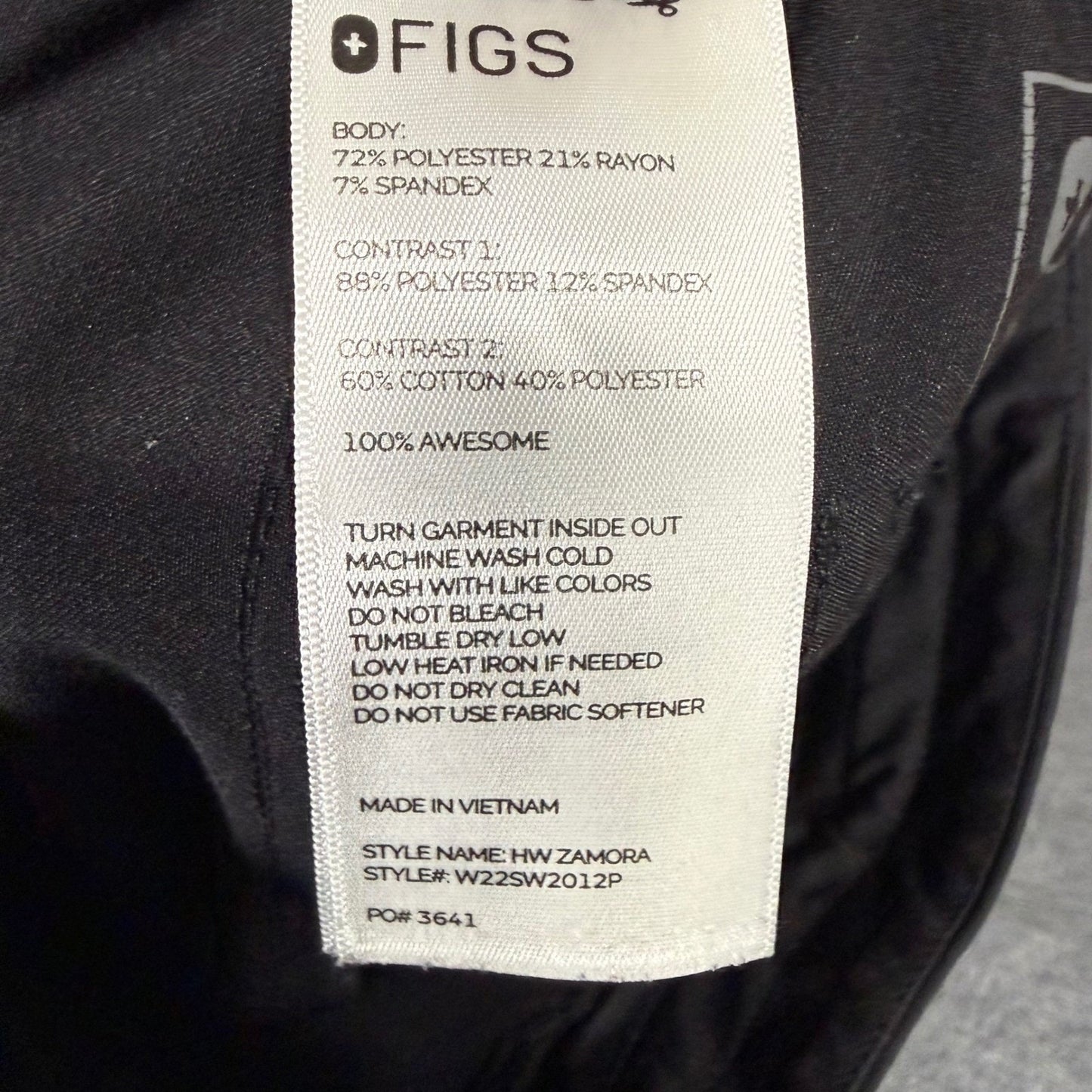 FIGS Zamora Scrub Jogger Pants Womens XS Black Medical Healthcare Doctor Uniform