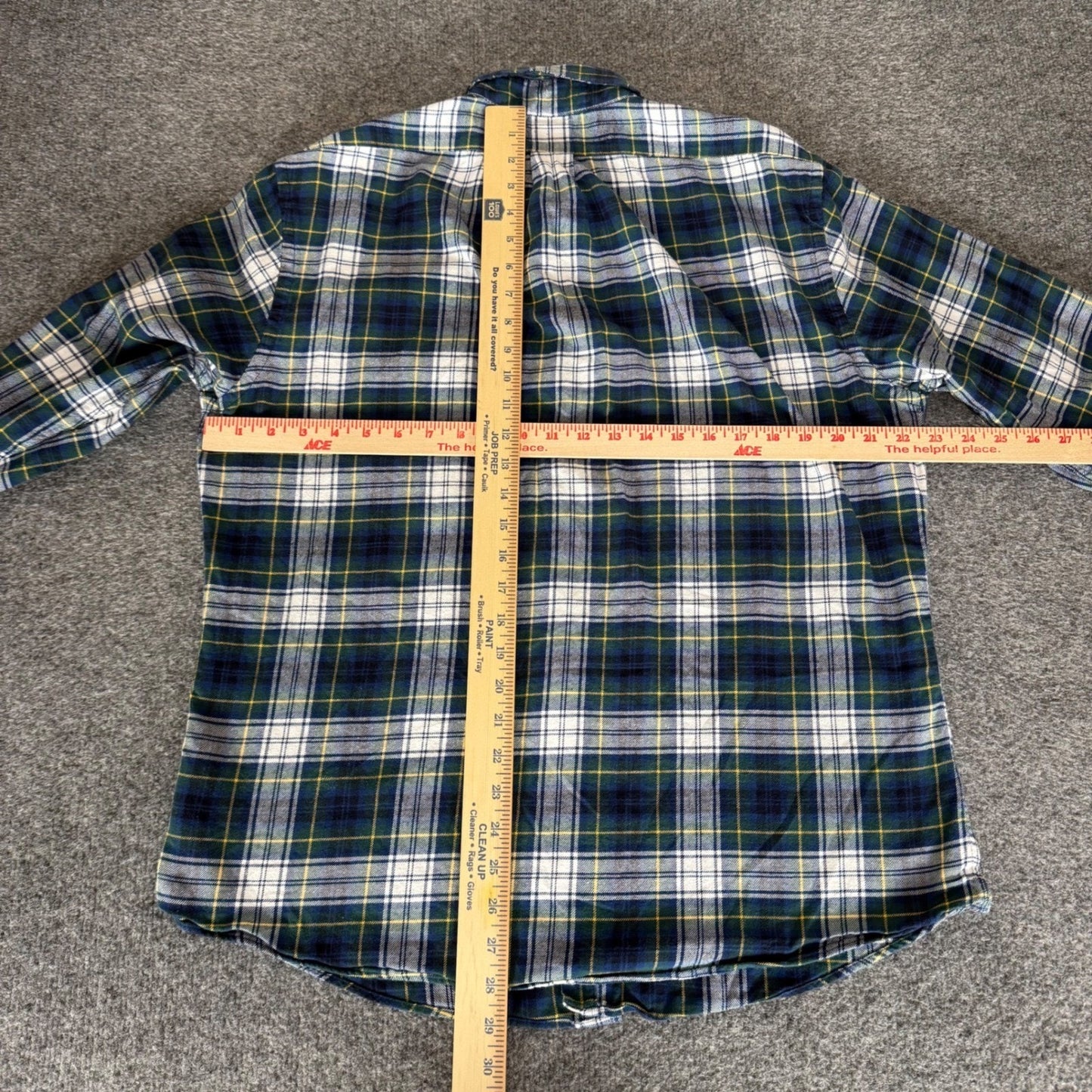 Brooks Brothers 1818 Regent Fit Plaid Flannel Shirt Mens Large Navy Green Cotton