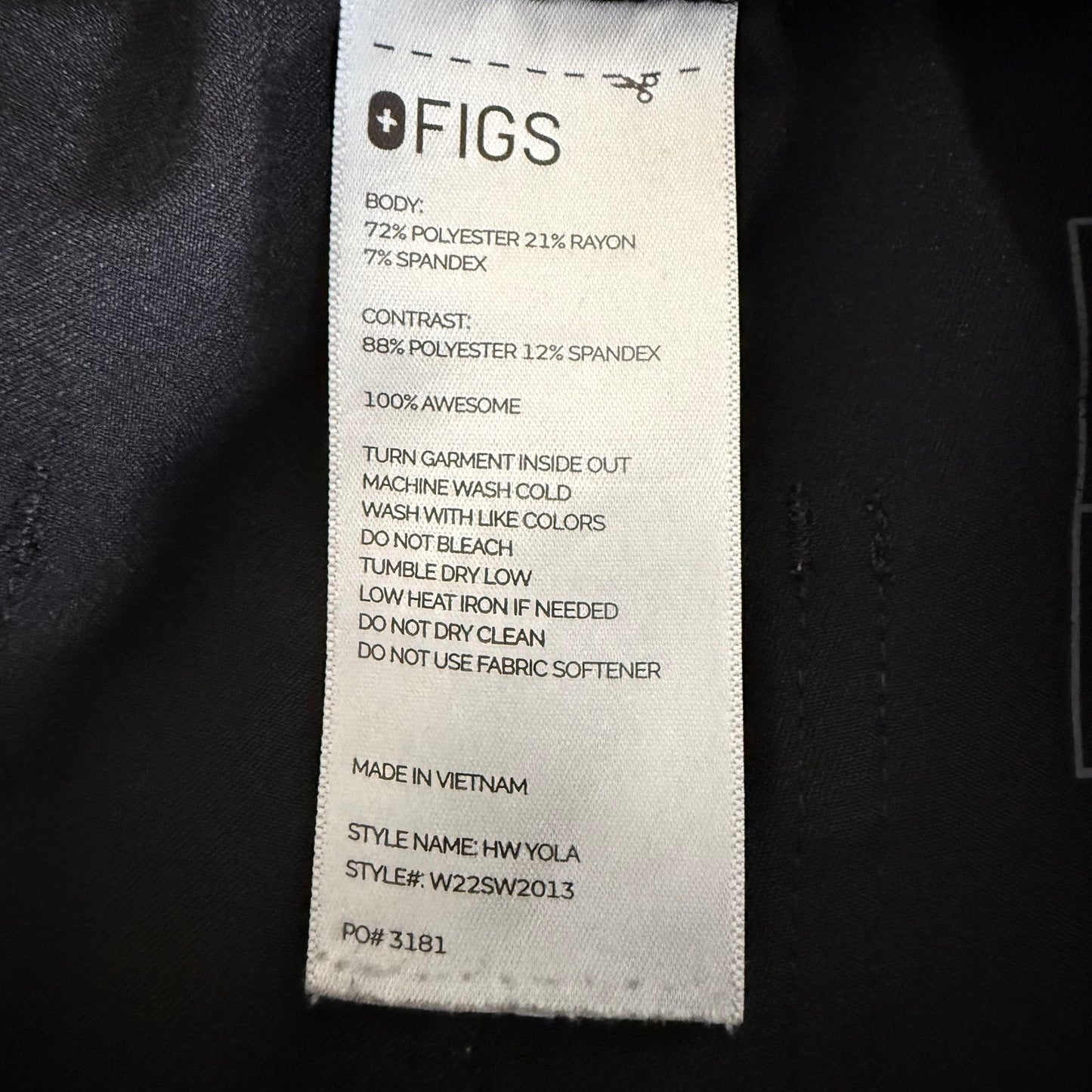 FIGS HW Yola High Waisted Cargo Scrub Pants Black XXS Womens Medical Uniform