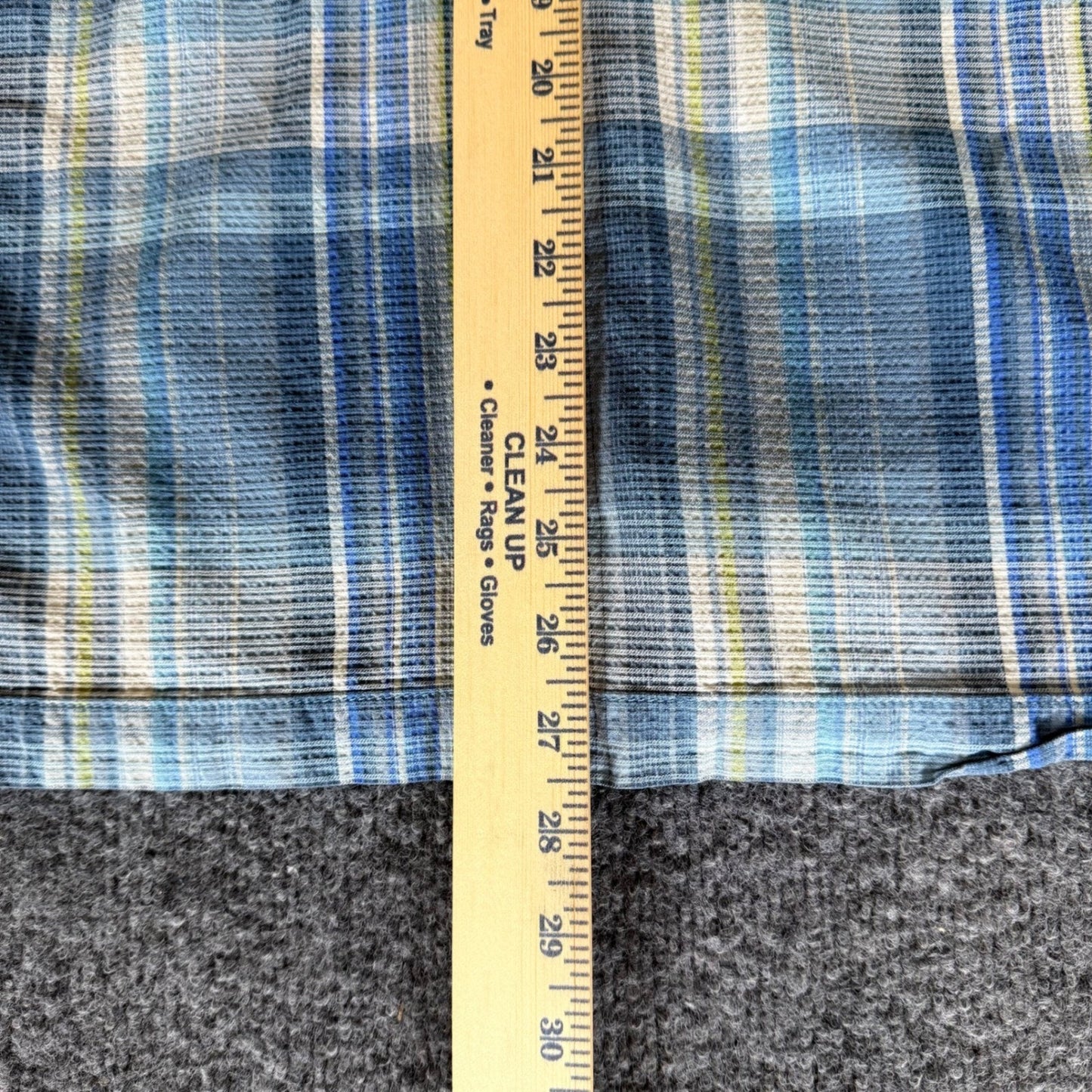 Tommy Bahama Silk Plaid Button Up Shirt Mens Large Short Sleeve Blue Casual