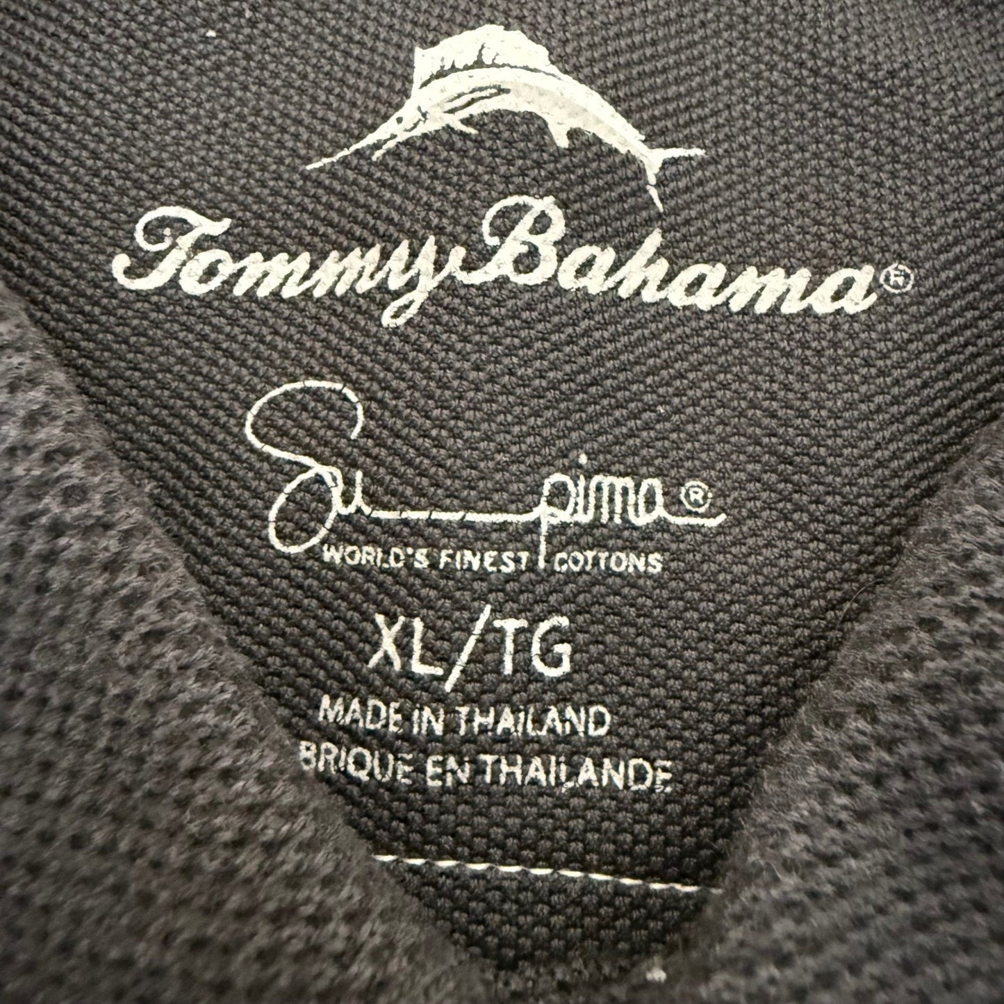 Tommy Bahama Polo Shirt Mens XL Black Supima Cotton Casual Golf Resort Comfort