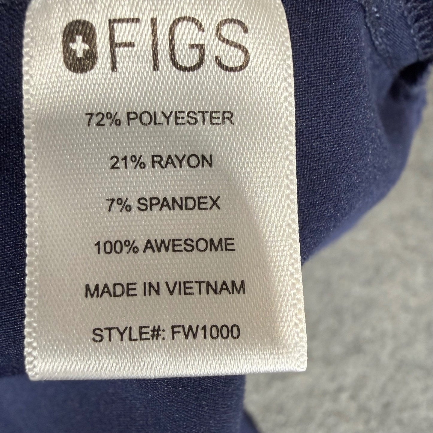 FIGS Catarina Womens Scrub Top Shirt Large Navy Blue Medical Healthcare Uniform