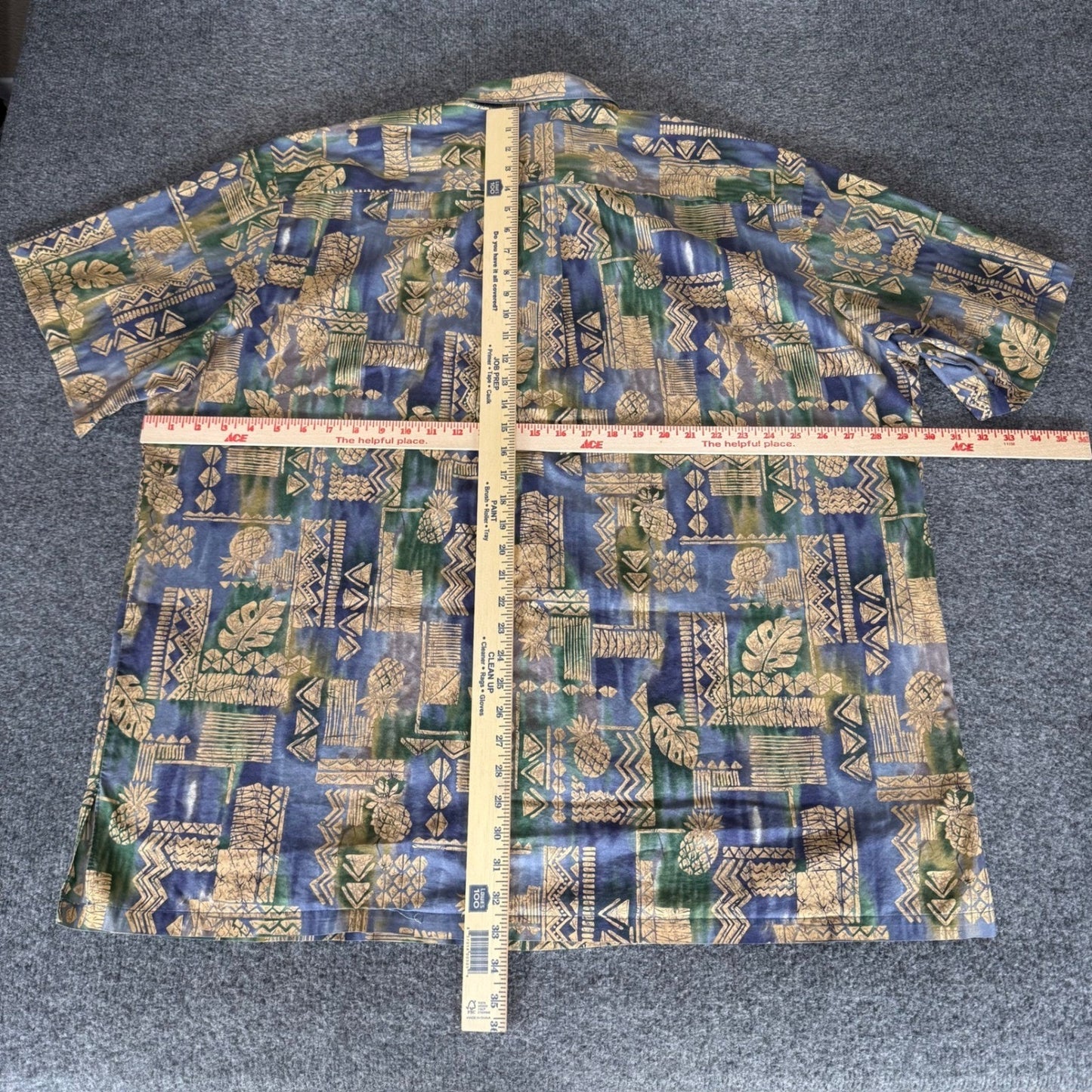 Tori Richard Hawaiian Shirt Mens 3XL Tall Tribal Geometric Aloha Resort Vacation