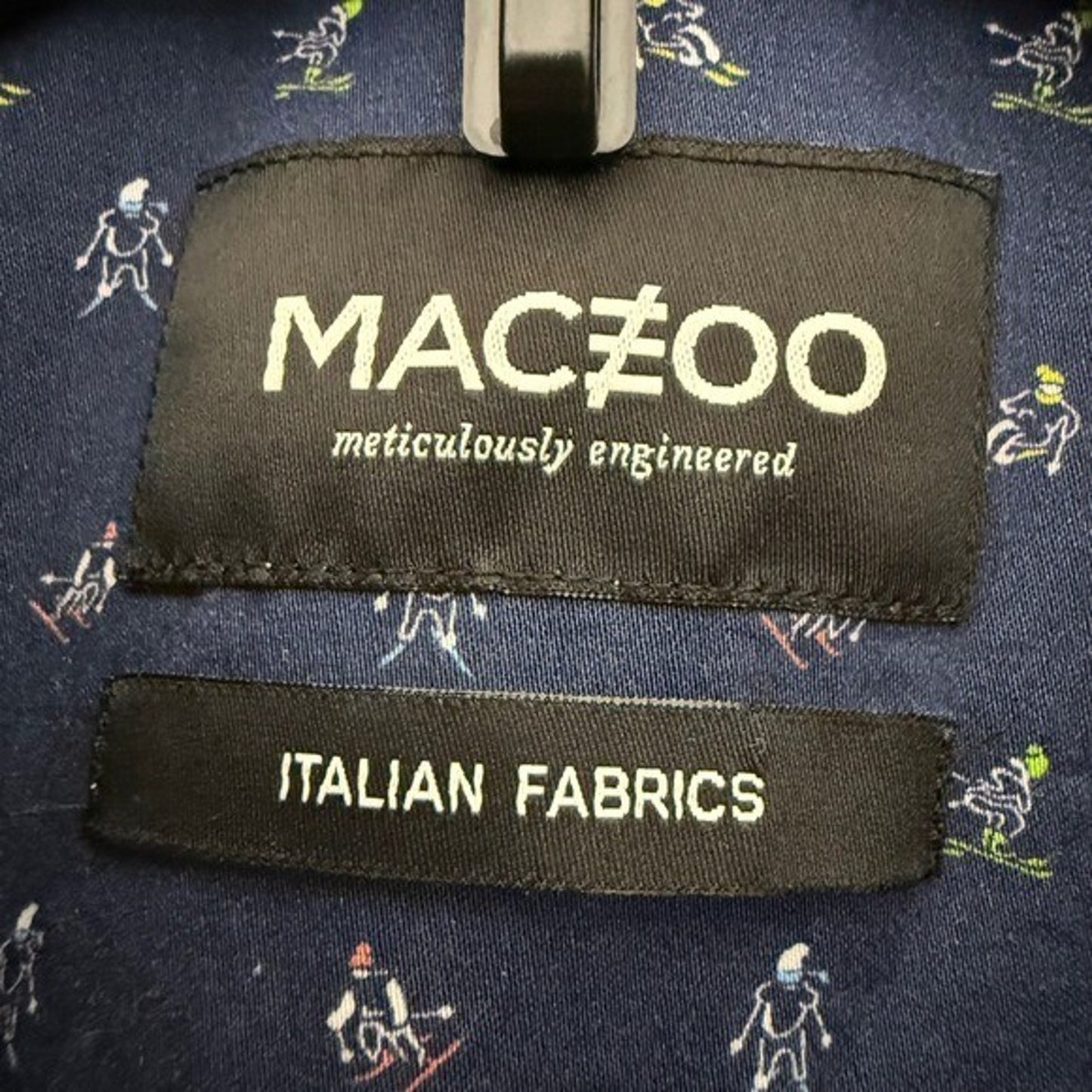 Maceoo Shirt Mens Medium Blue Geometric Button Up Long Sleeve Casual Dressy