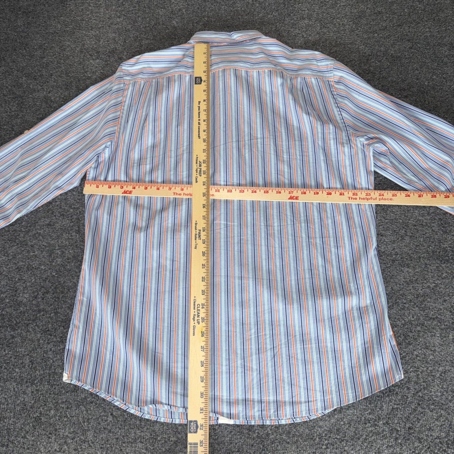 Thomas Pink Shirt Mens L Blue Striped Luxury Dress Office Business Casual Cotton