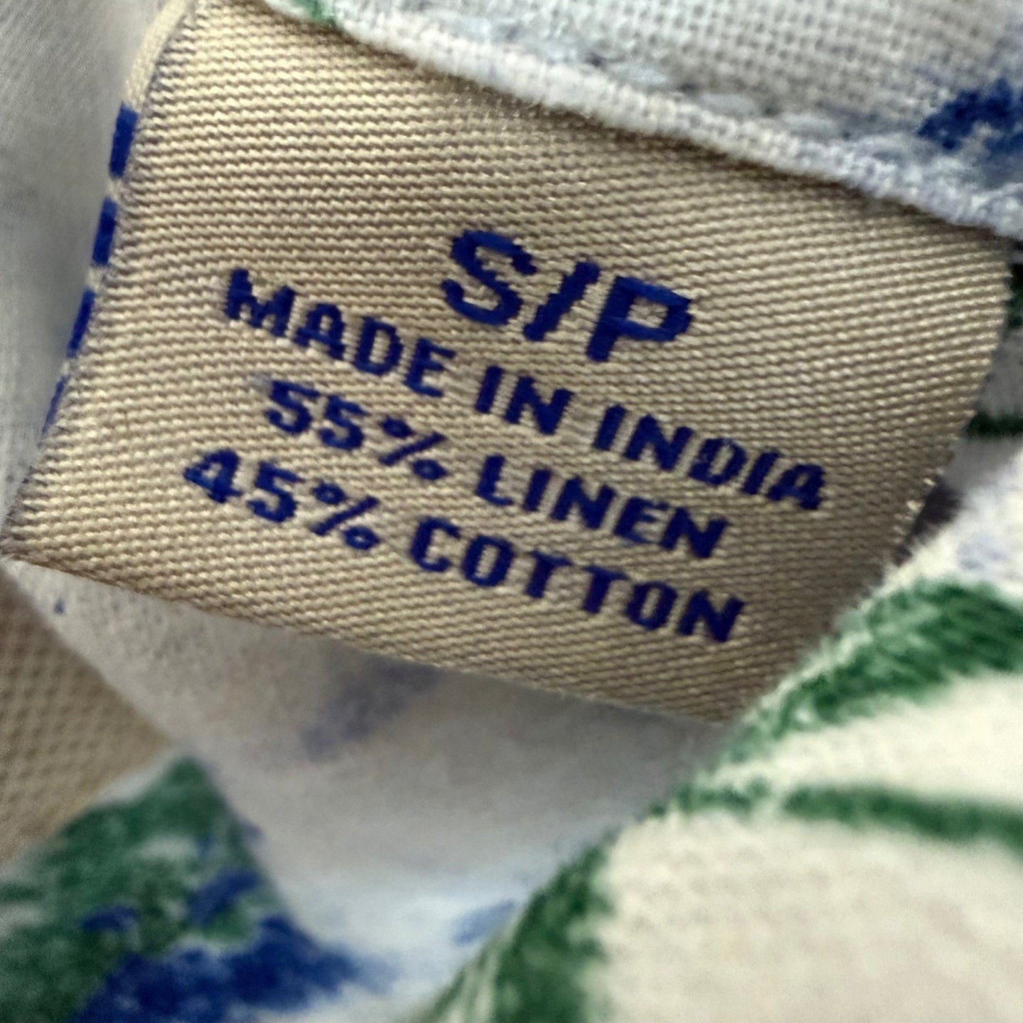 Tommy Bahama Mens Small Hawaiian Tropical Palm Tree Linen Cotton Button Up Shirt