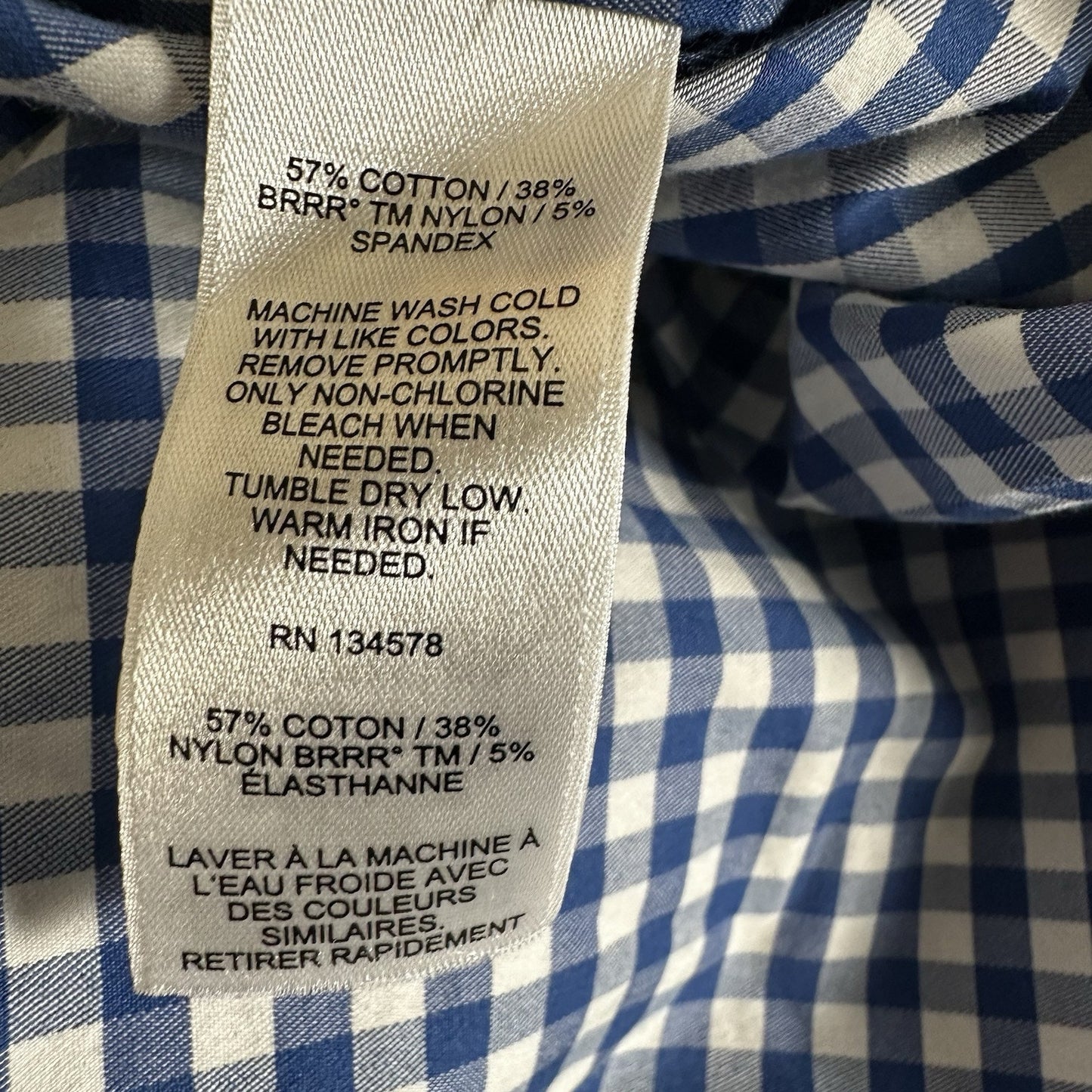 Vineyard Vines Shirt Mens M Blue Gingham On The Go Long Sleeve Button-Down Adult