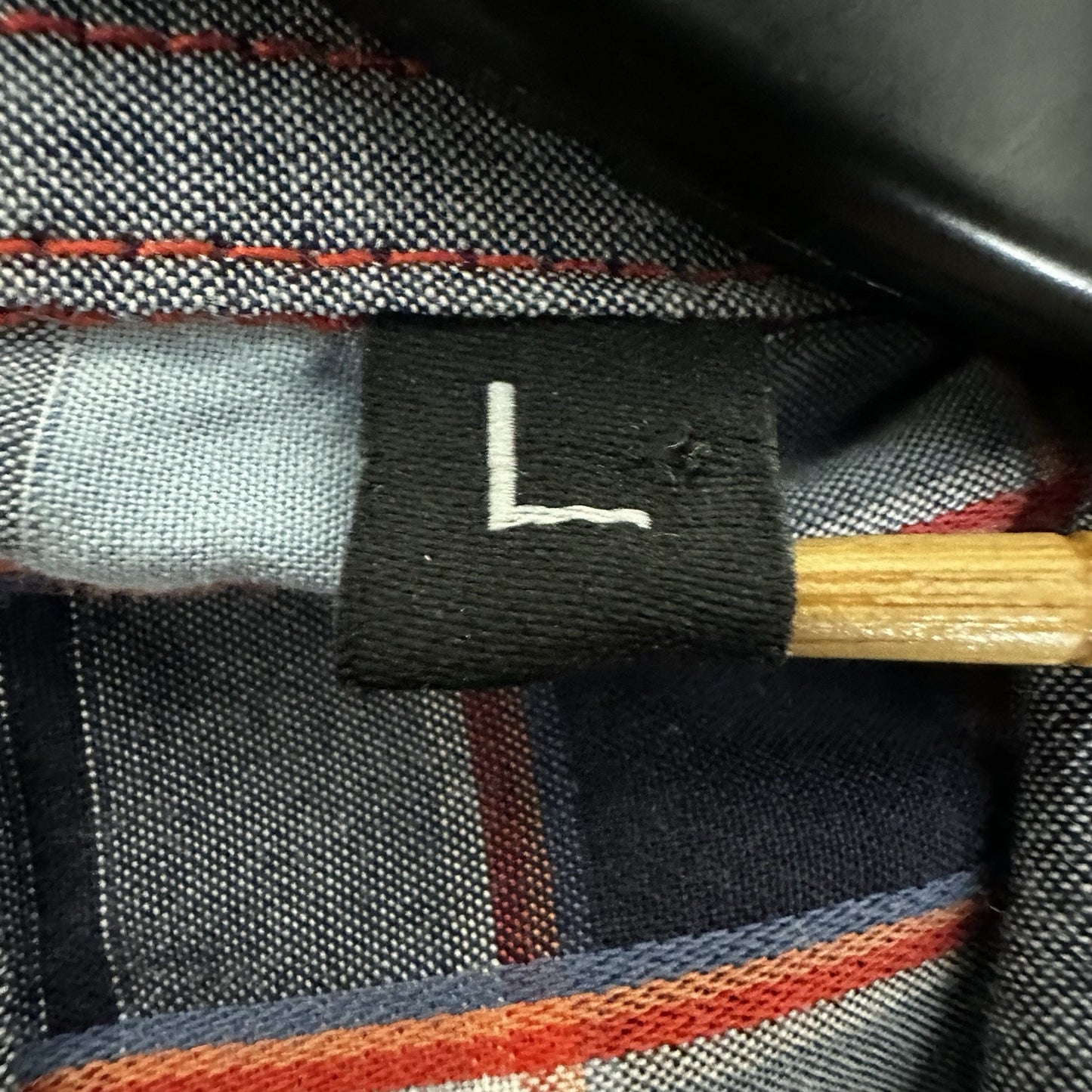 7 Diamonds Shirt Men Large Blue Plaid Long Sleeve Button Up Casual Pockets Adult