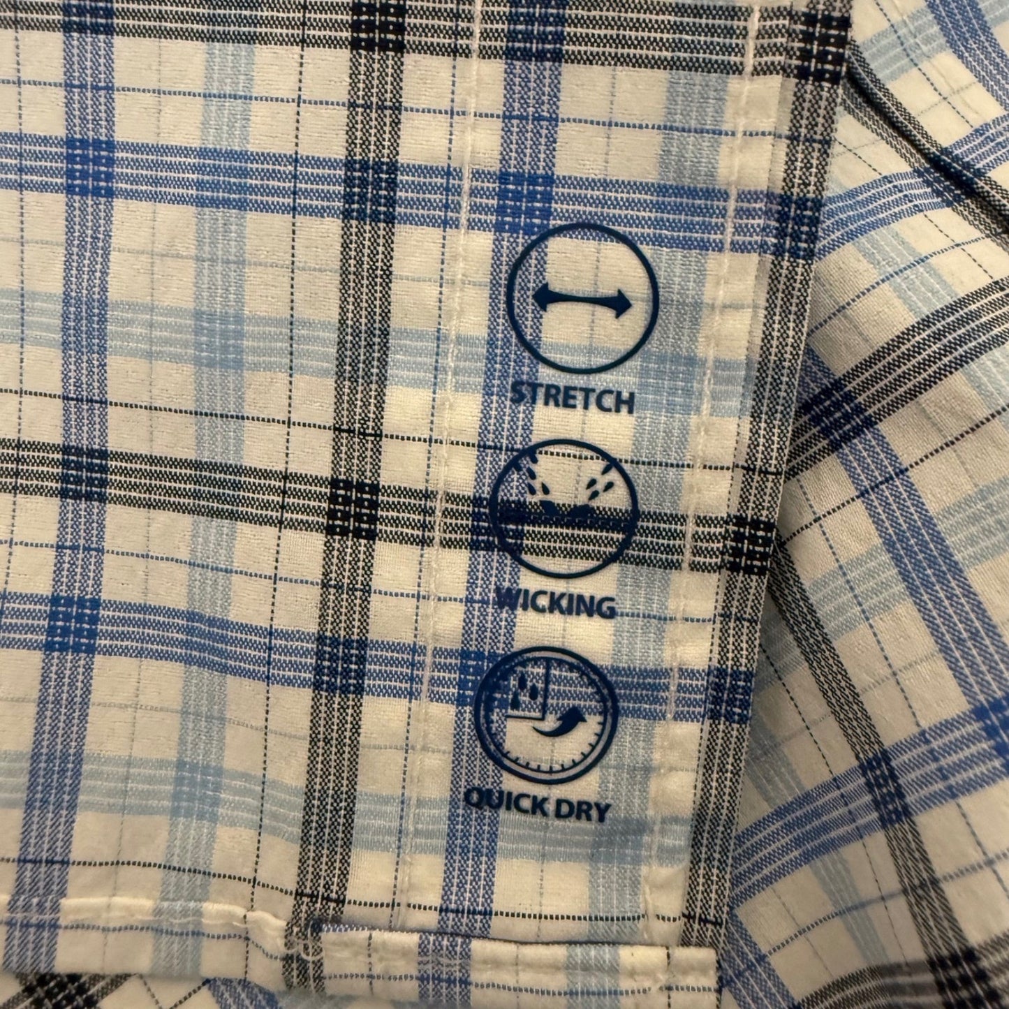 Vineyard Vines OTG Shirt Mens S Blue Plaid Button Down Long Sleeve Performance