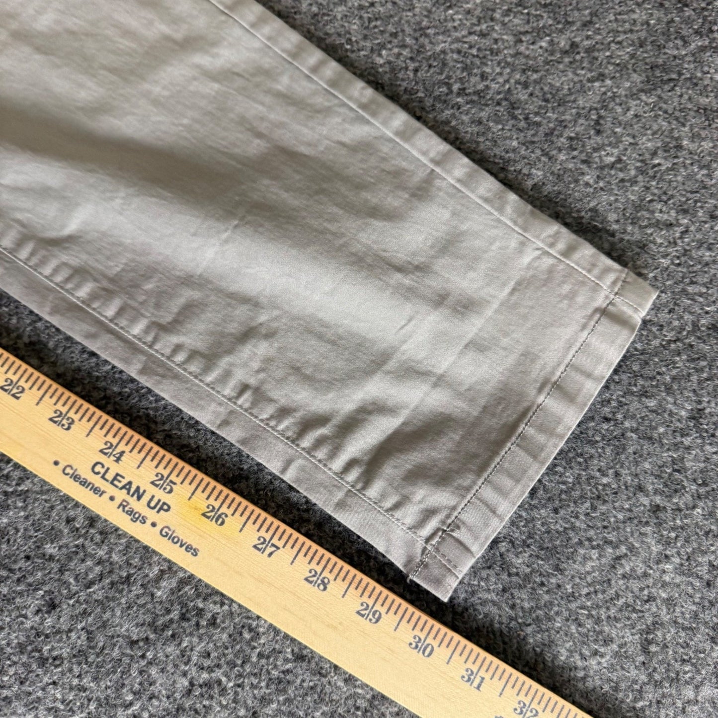 Collars & Co Mens 32x30 Chino Pants Grey 5-Pocket Cotton Stretch Straight Leg