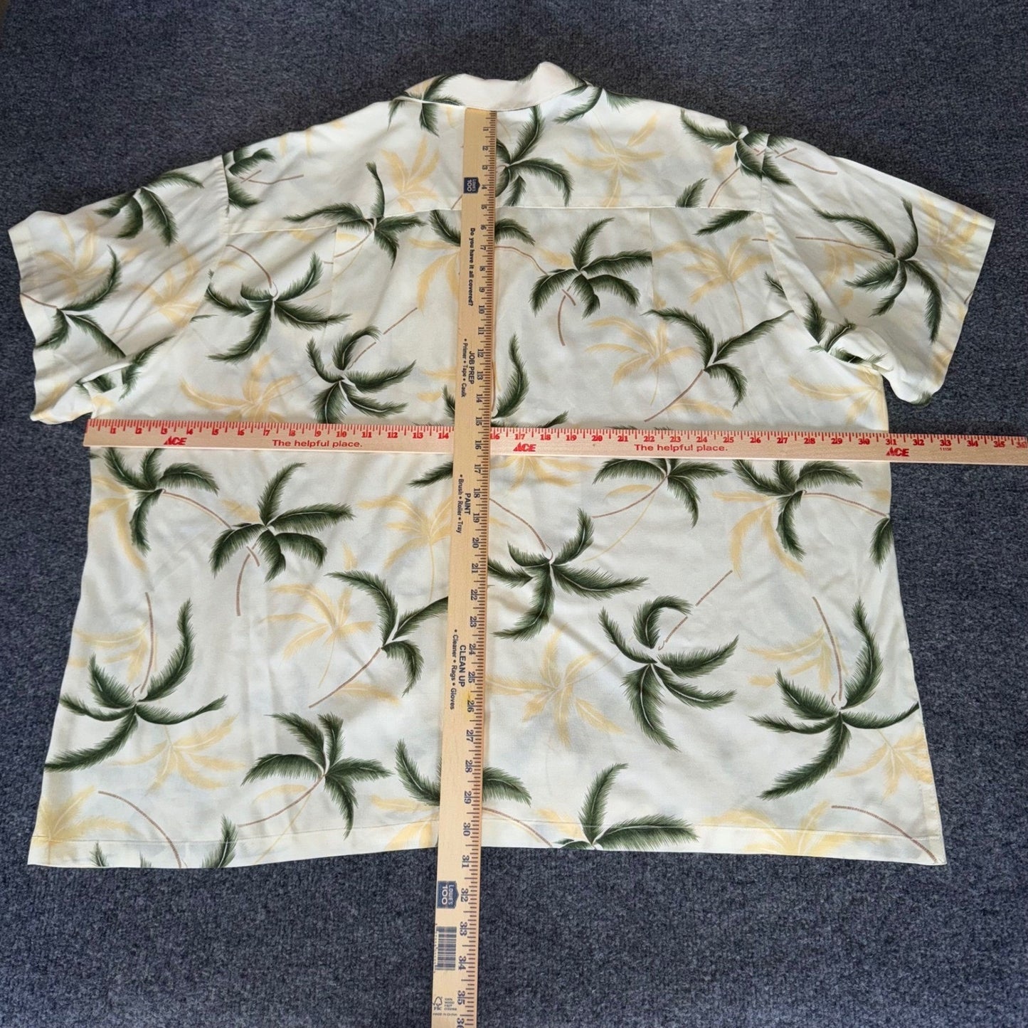 Paradise Found Hawaiian Shirt 3XL Rayon Tropical Palm Tree Short Sleeve Aloha