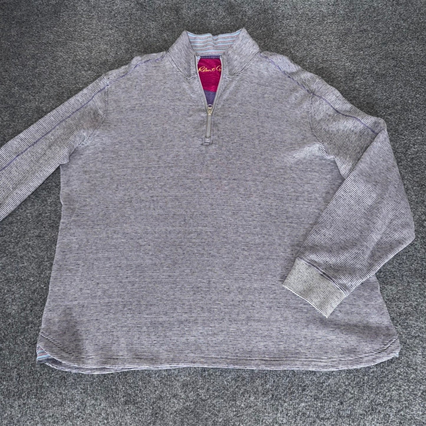 Robert Graham Sweatshirt Mens XL Pullover 1/4 Zip Long Sleeve Luxury Designer