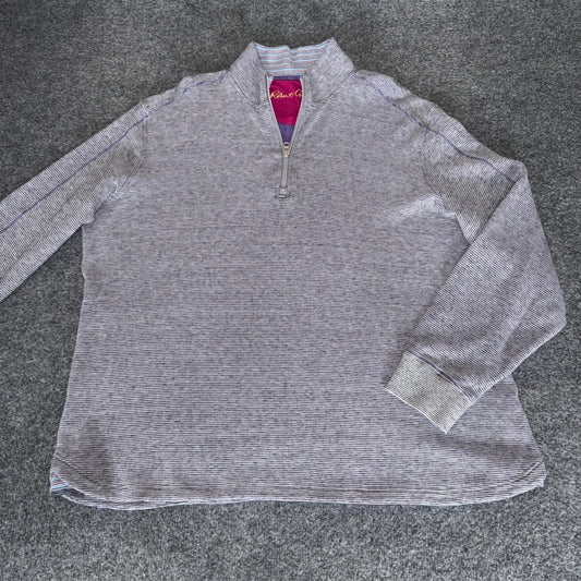 Robert Graham Sweatshirt Mens XL Pullover 1/4 Zip Long Sleeve Luxury Designer