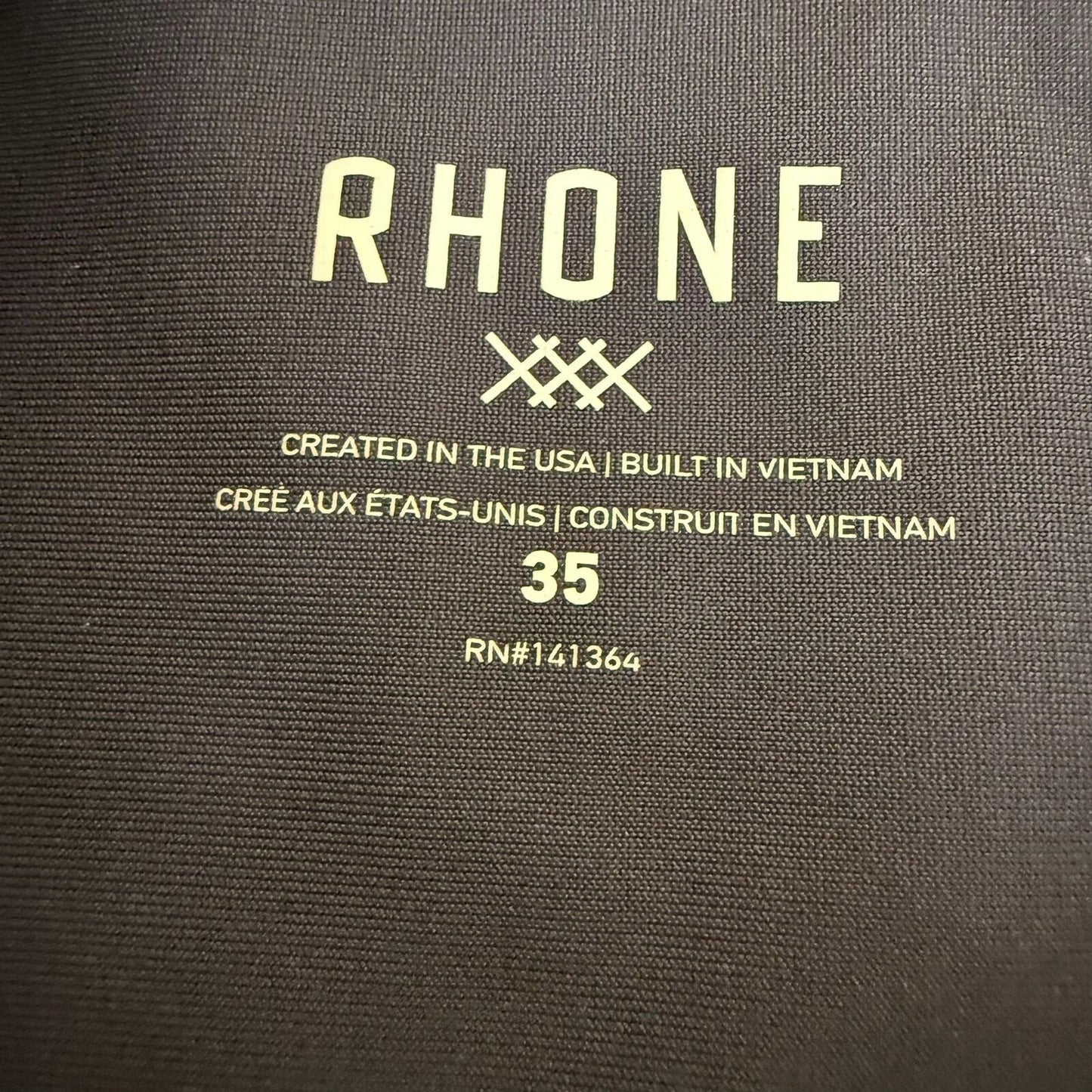 Rhone Golf Shorts Mens 35x10 Gray Moisture Wicking Casual Athletic Performance