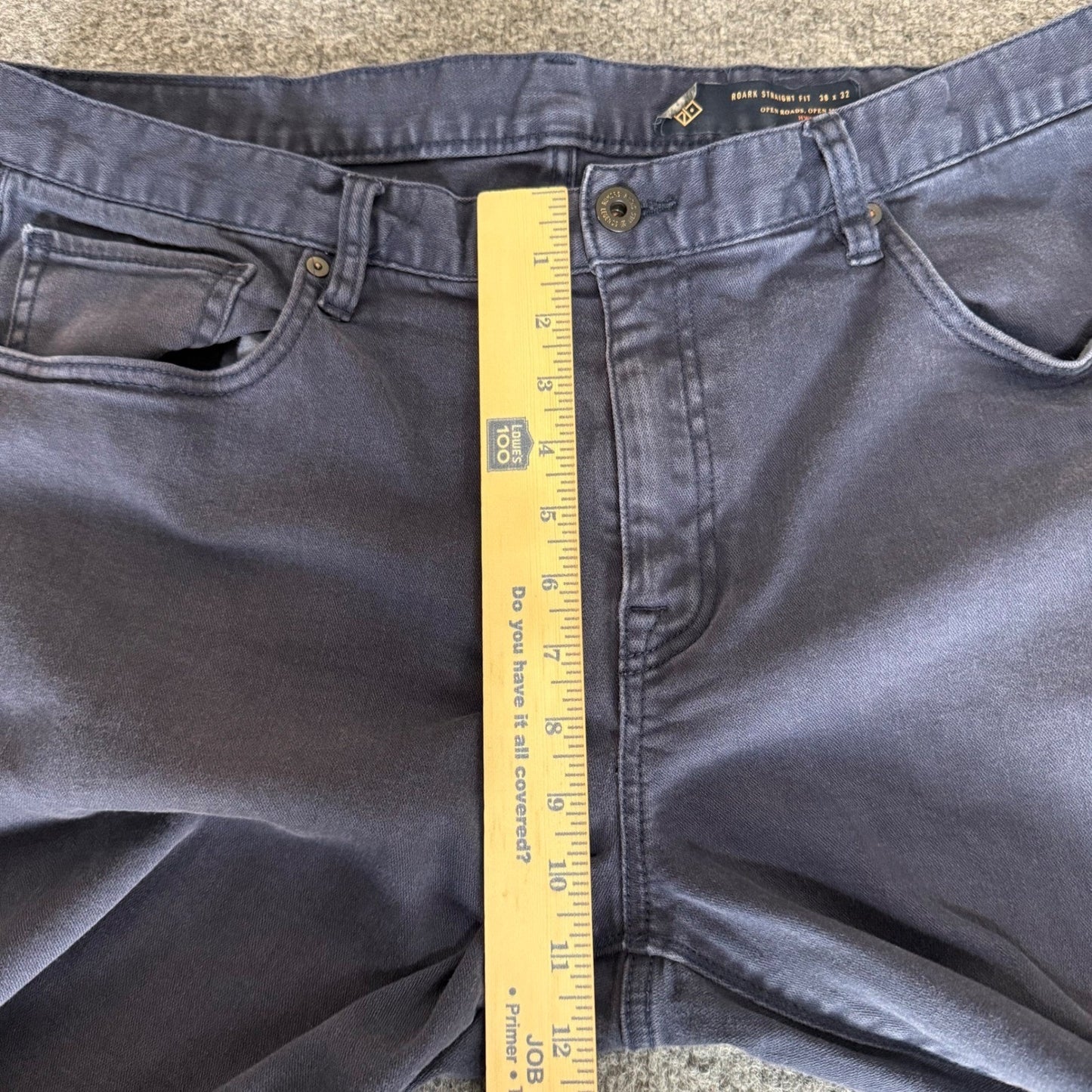 Roark HWY 128 Denim Jeans Men 38x32 (Fits 37x31) Navy Blue Straight Fit Everyday