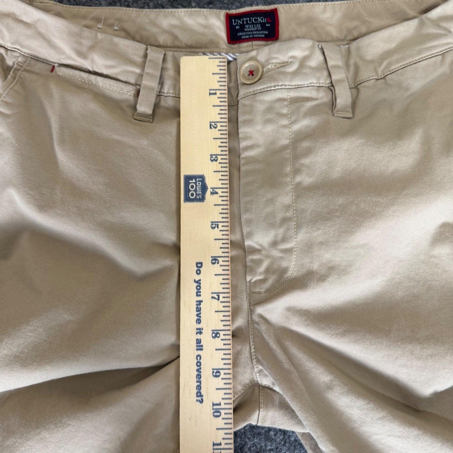 UNTUCKit Chino Pant Mens 32x32 (33x31) Beige Straight Fit Casual Everyday Office