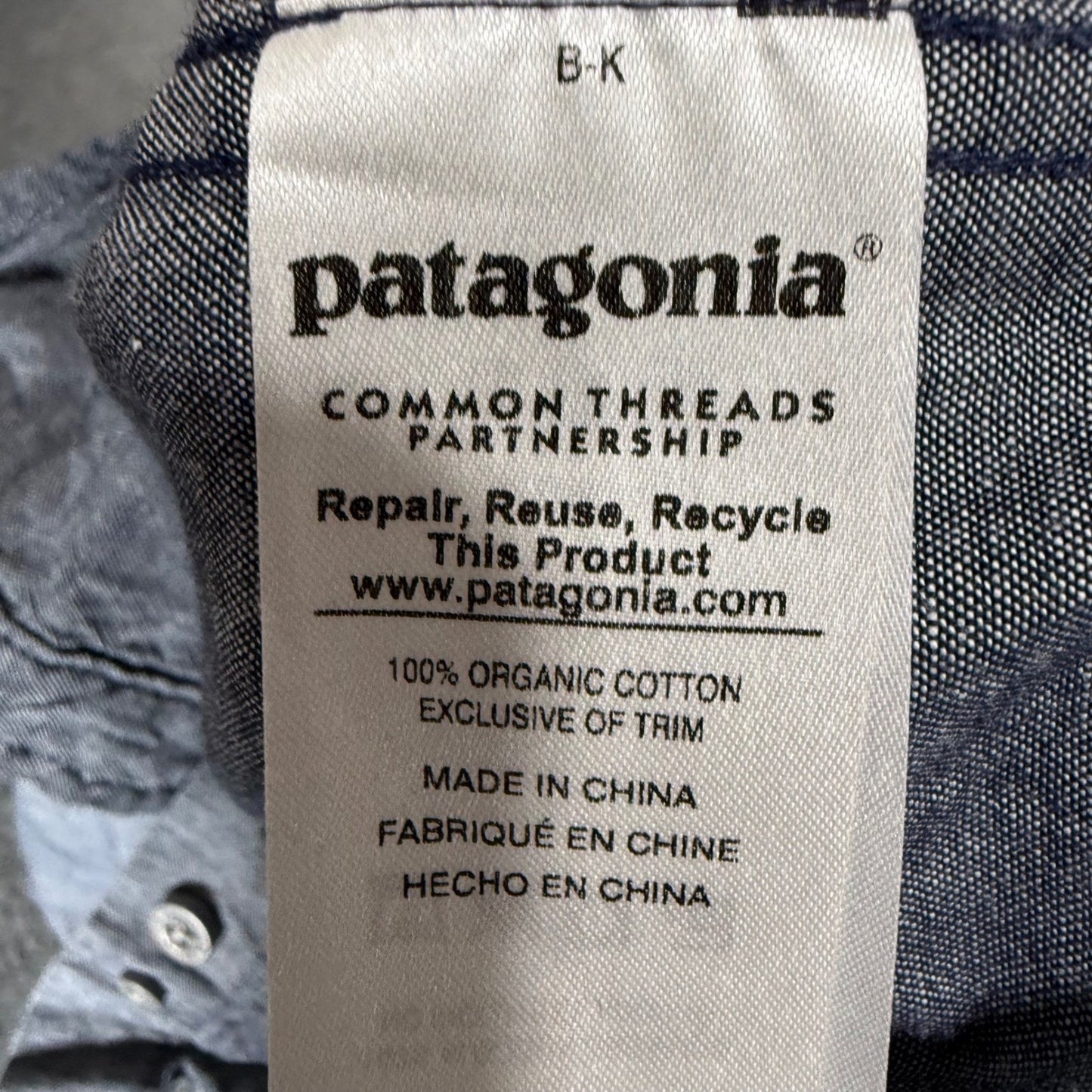 Patagonia Bluffside Shirt Men Medium Blue Organic Cotton Button Down Long Sleeve