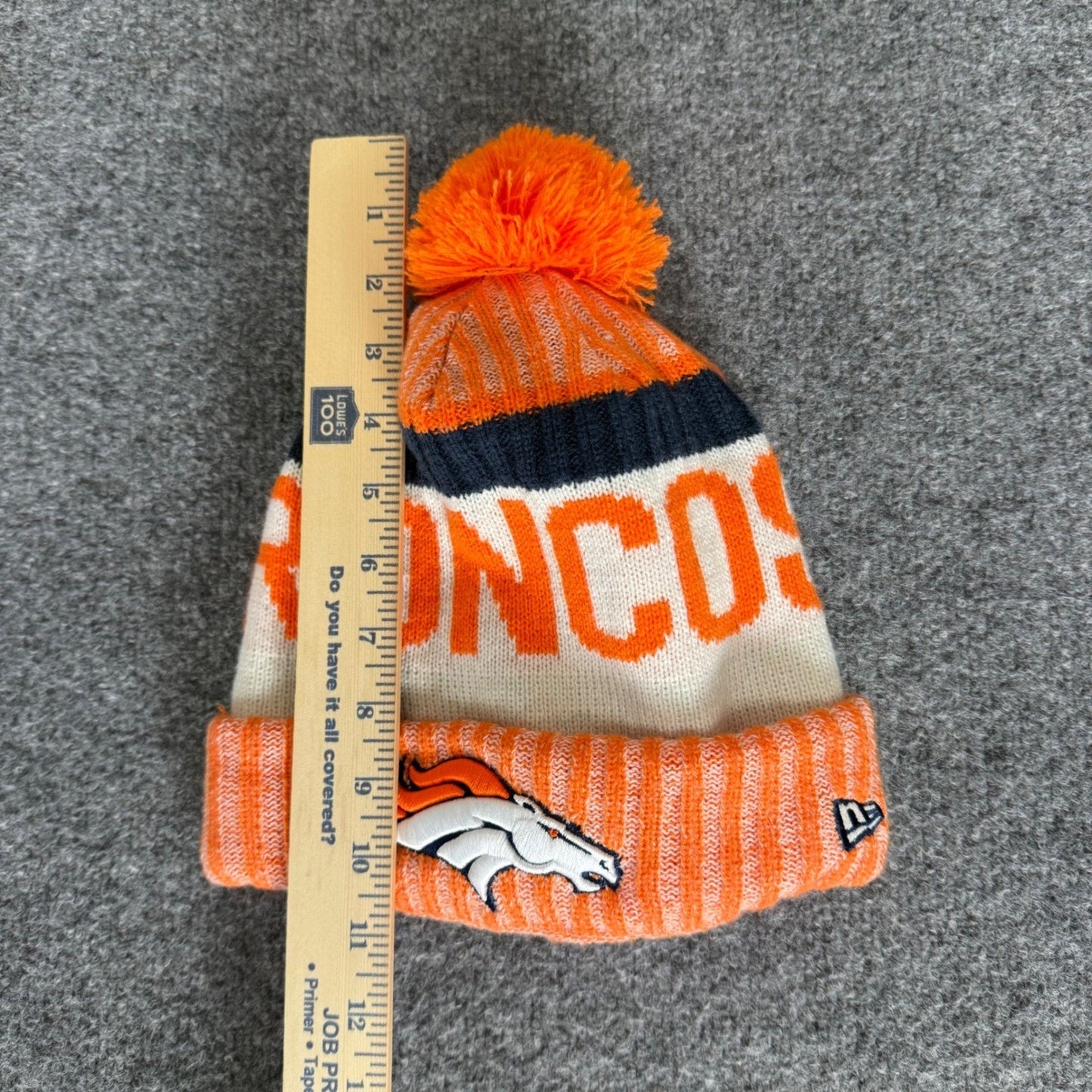 New Era Denver Broncos NFL Beanie Knit Pom Hat Orange One Size Winter Football