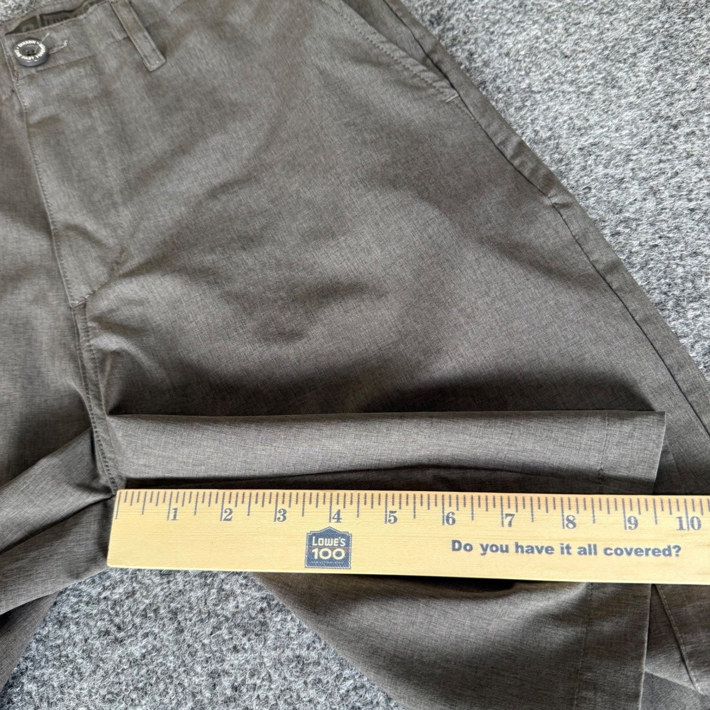 DIXXON Shorts Mens 32 Gray Flat Front Casual Shorts Lightweight Everyday Comfort